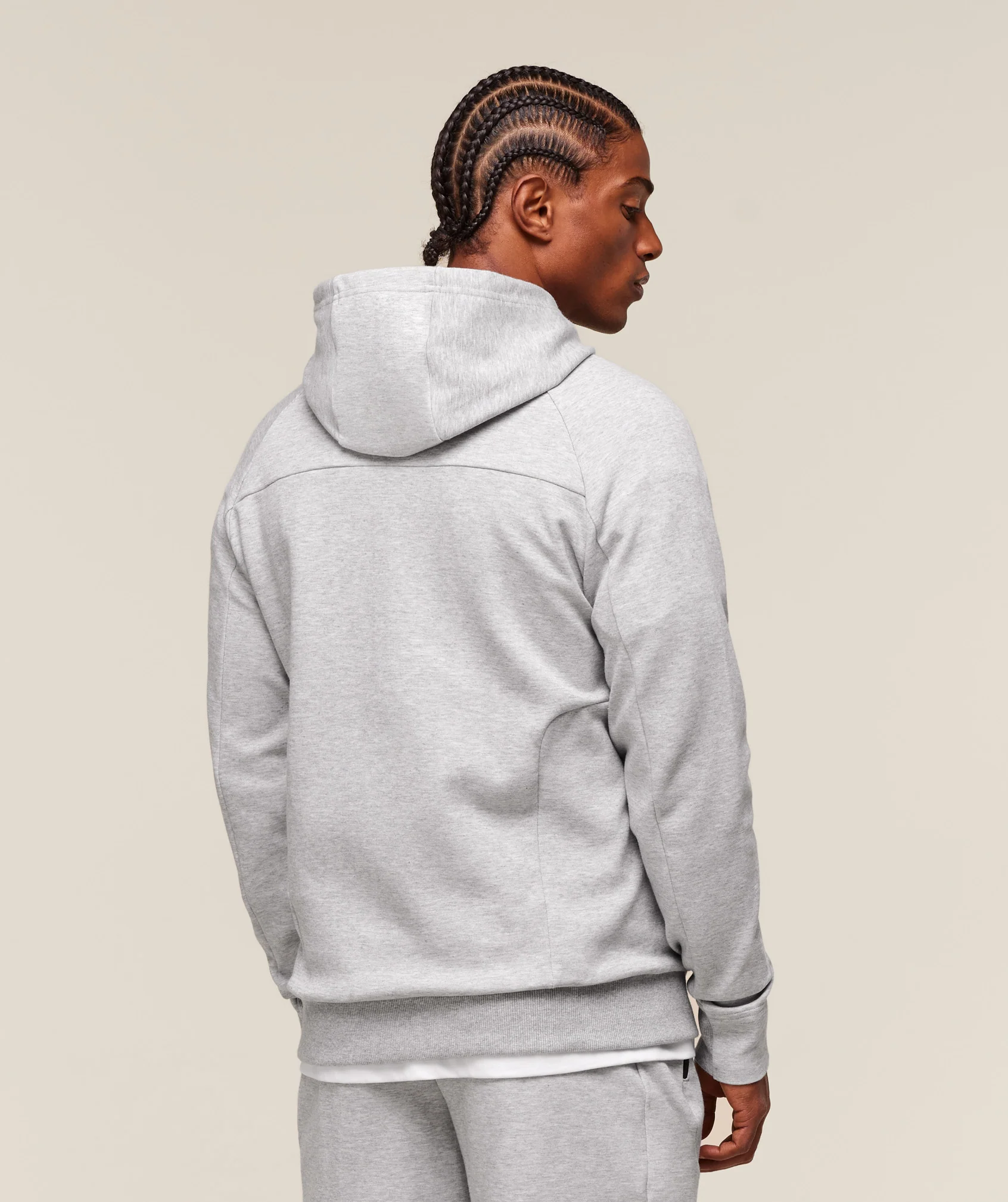 Gymshark Interlock Tech Zip Up Hoodie - Light Grey Core Marl - Image 2