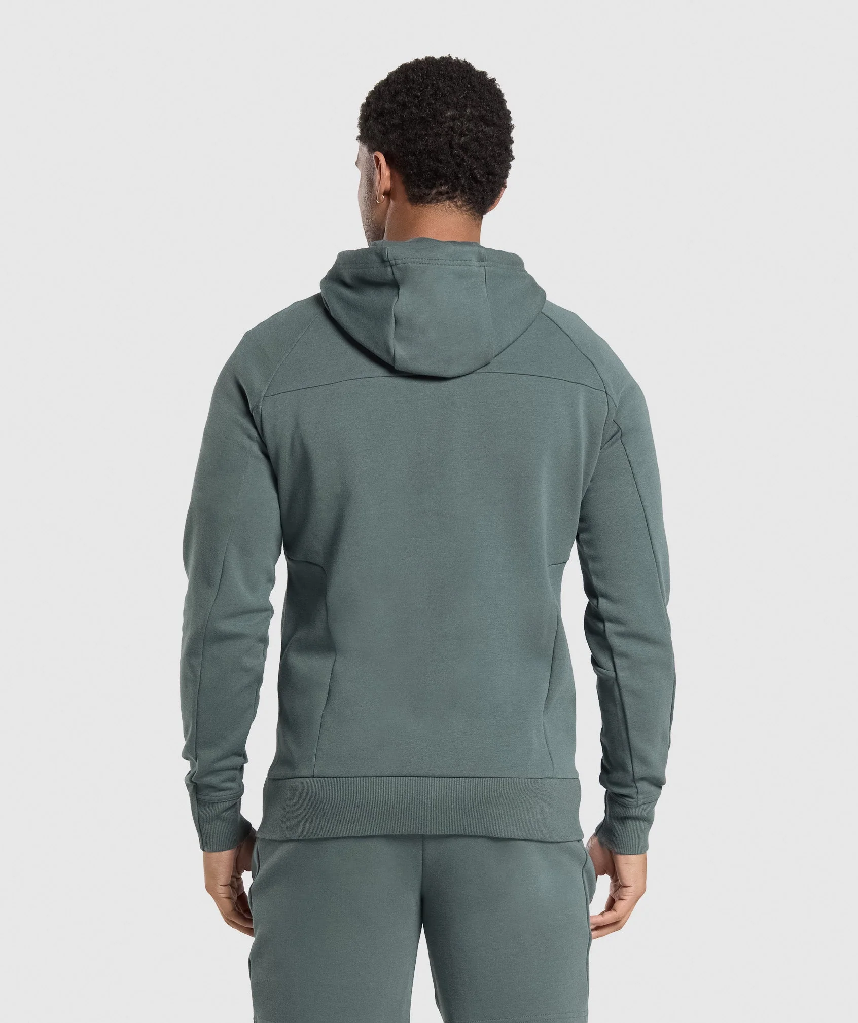 Gymshark Interlock Tech Zip Up Hoodie - Slate Teal - Image 2