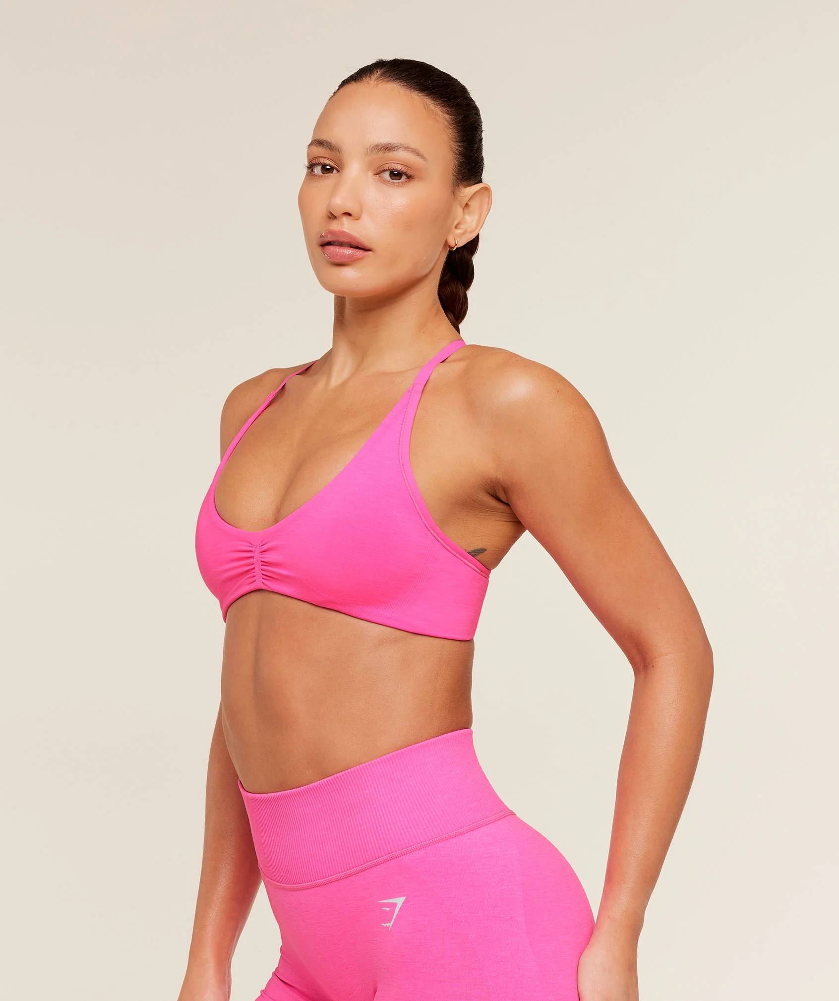 Gymshark Interval Seamless Light Support Sports Bra - Electric Pink - Image 4