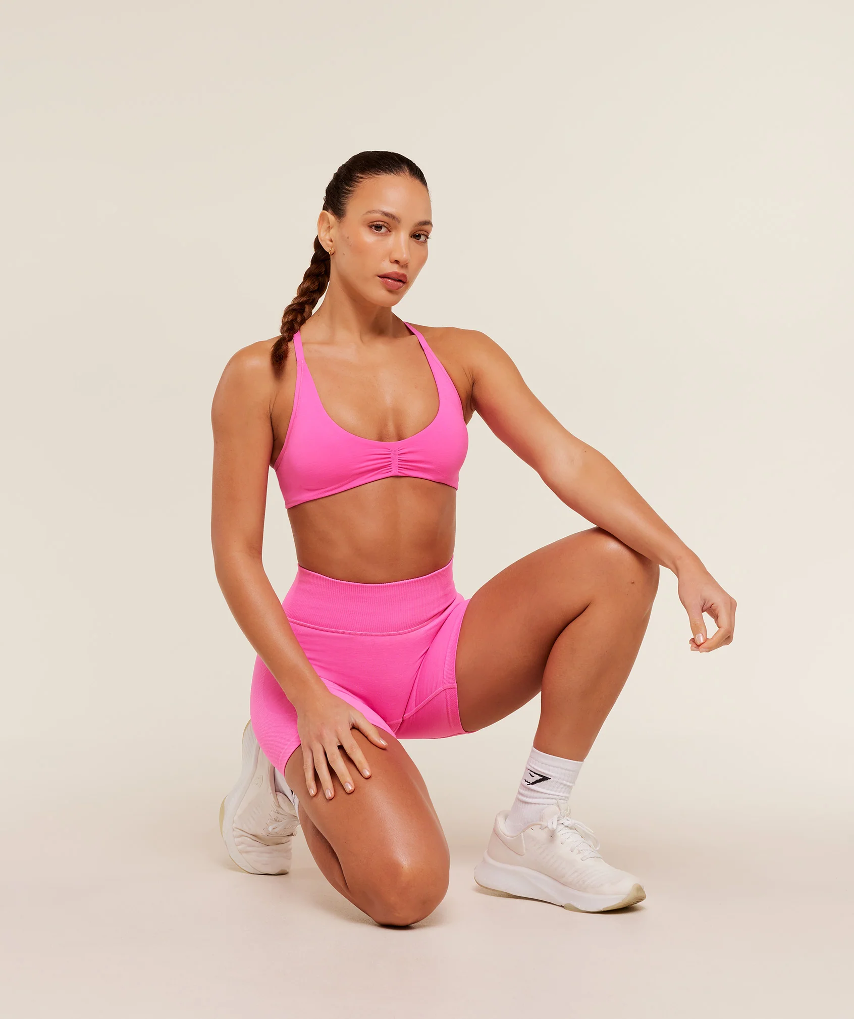 Gymshark Interval Seamless Light Support Sports Bra - Electric Pink - Image 6