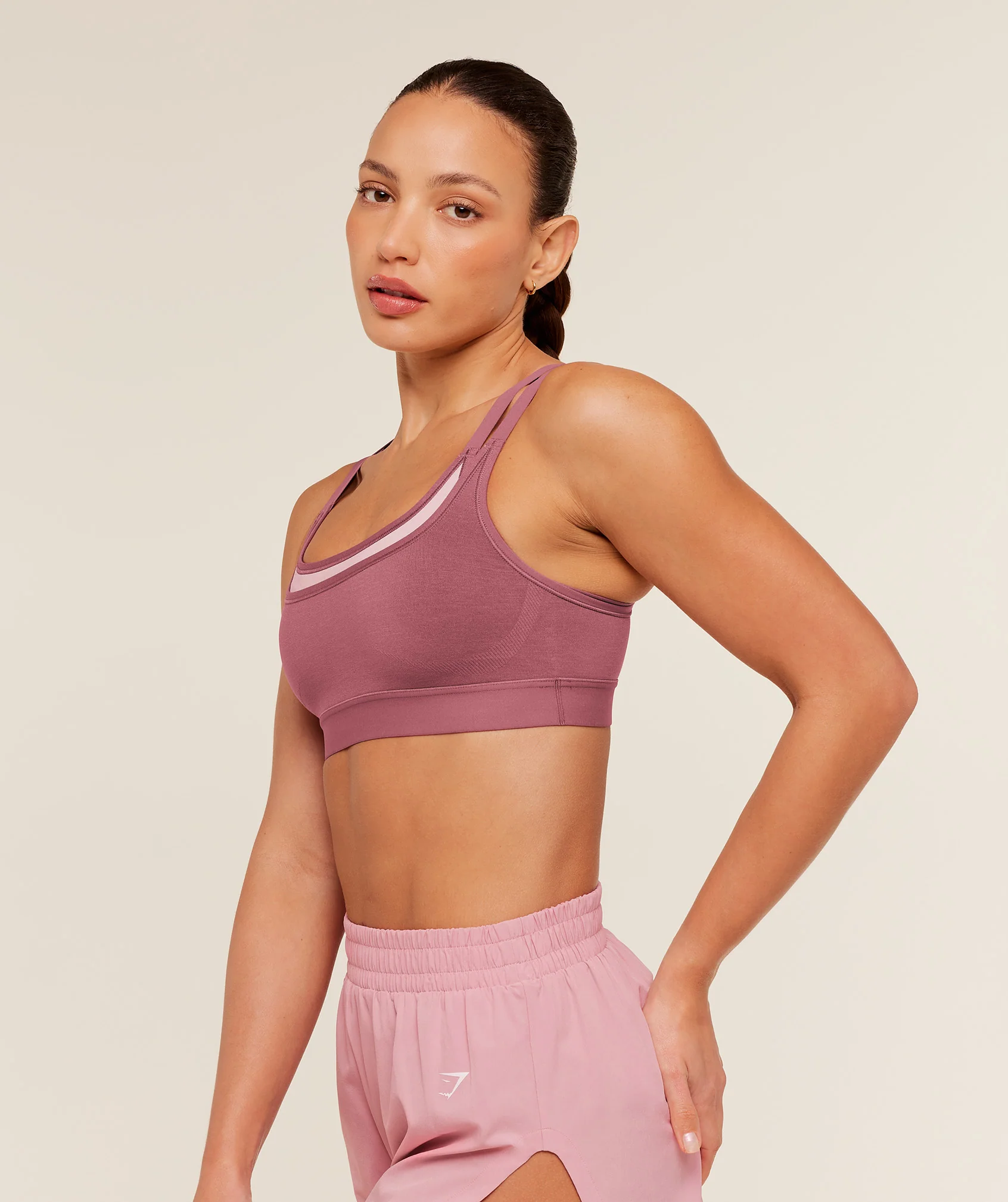 Gymshark Interval Seamless Medium Support  Sports Bra - Reset Pink/Light Pink - Image 4