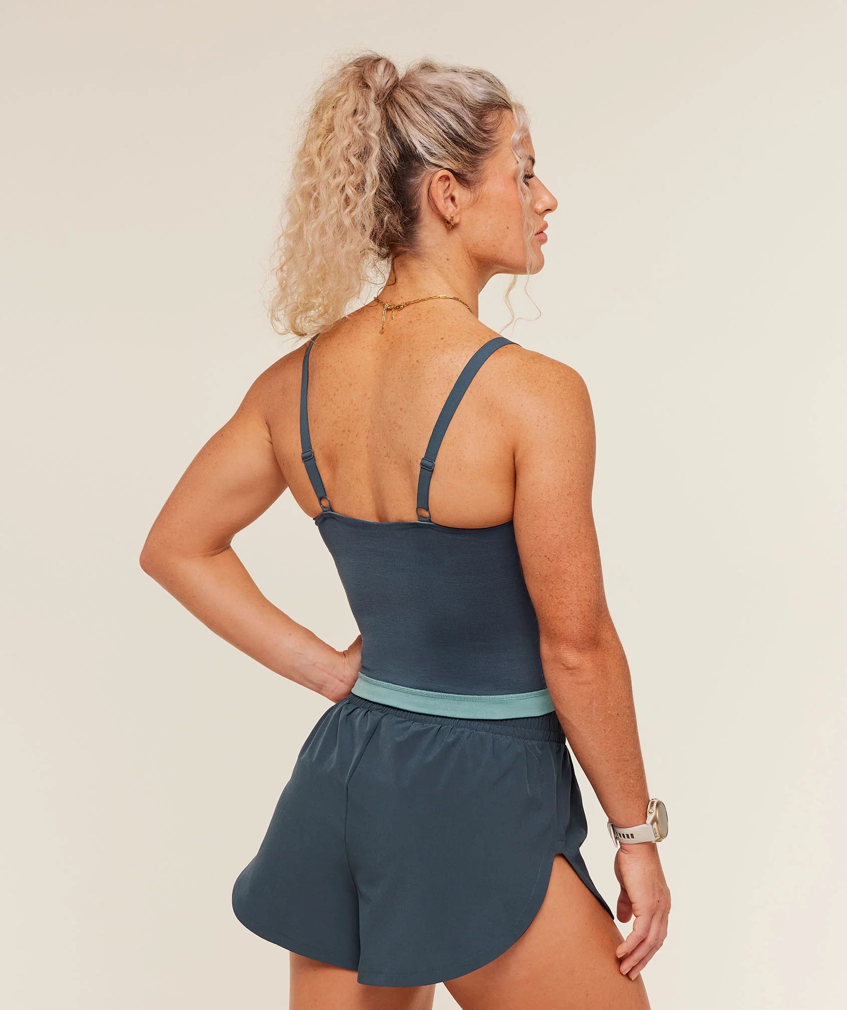 Gymshark Interval Seamless Midi Tank - Stealth Blue/Storm Blue - Image 4