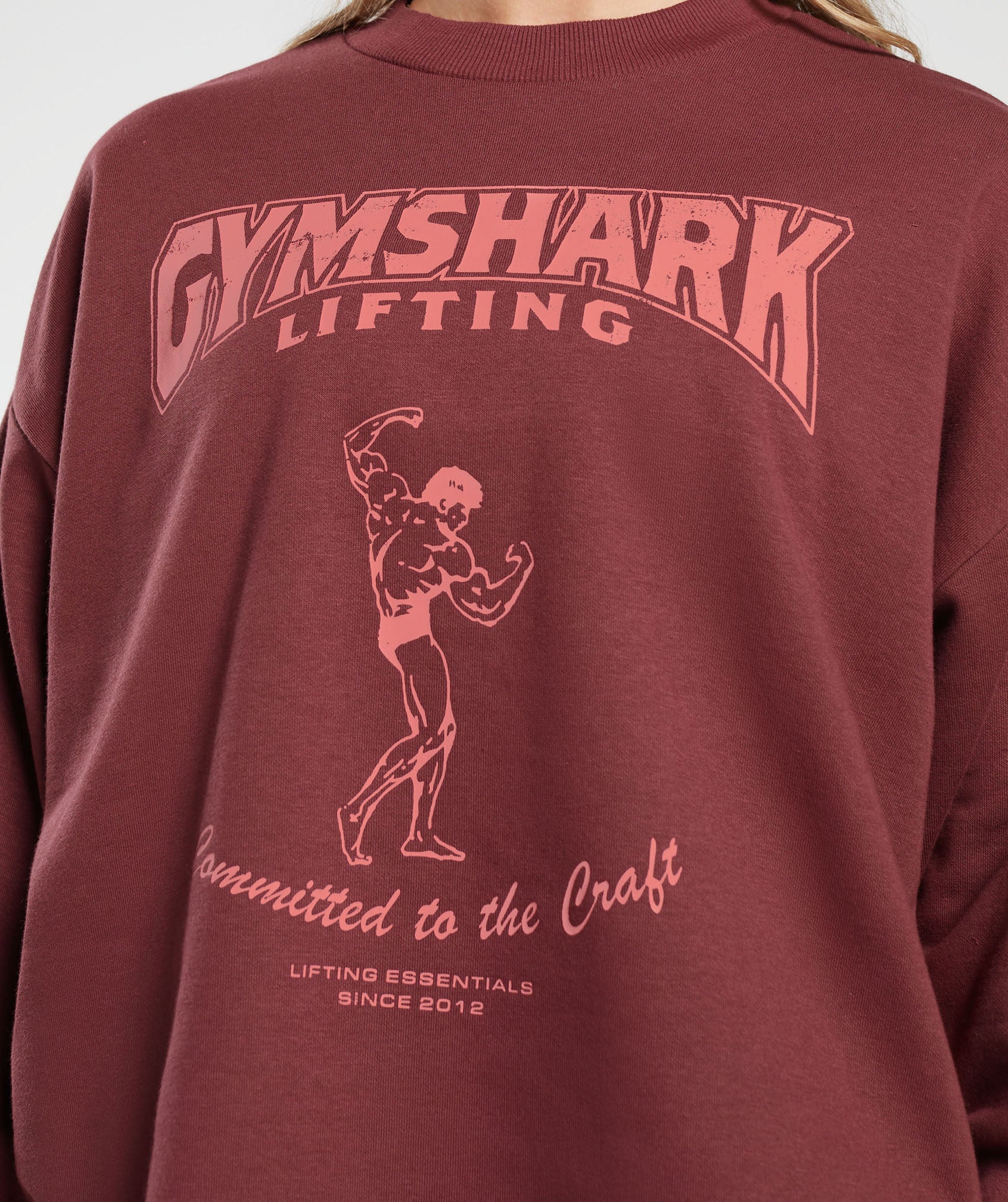 Gymshark Ironworks Oversized Sweatshirt - Red - Image 5