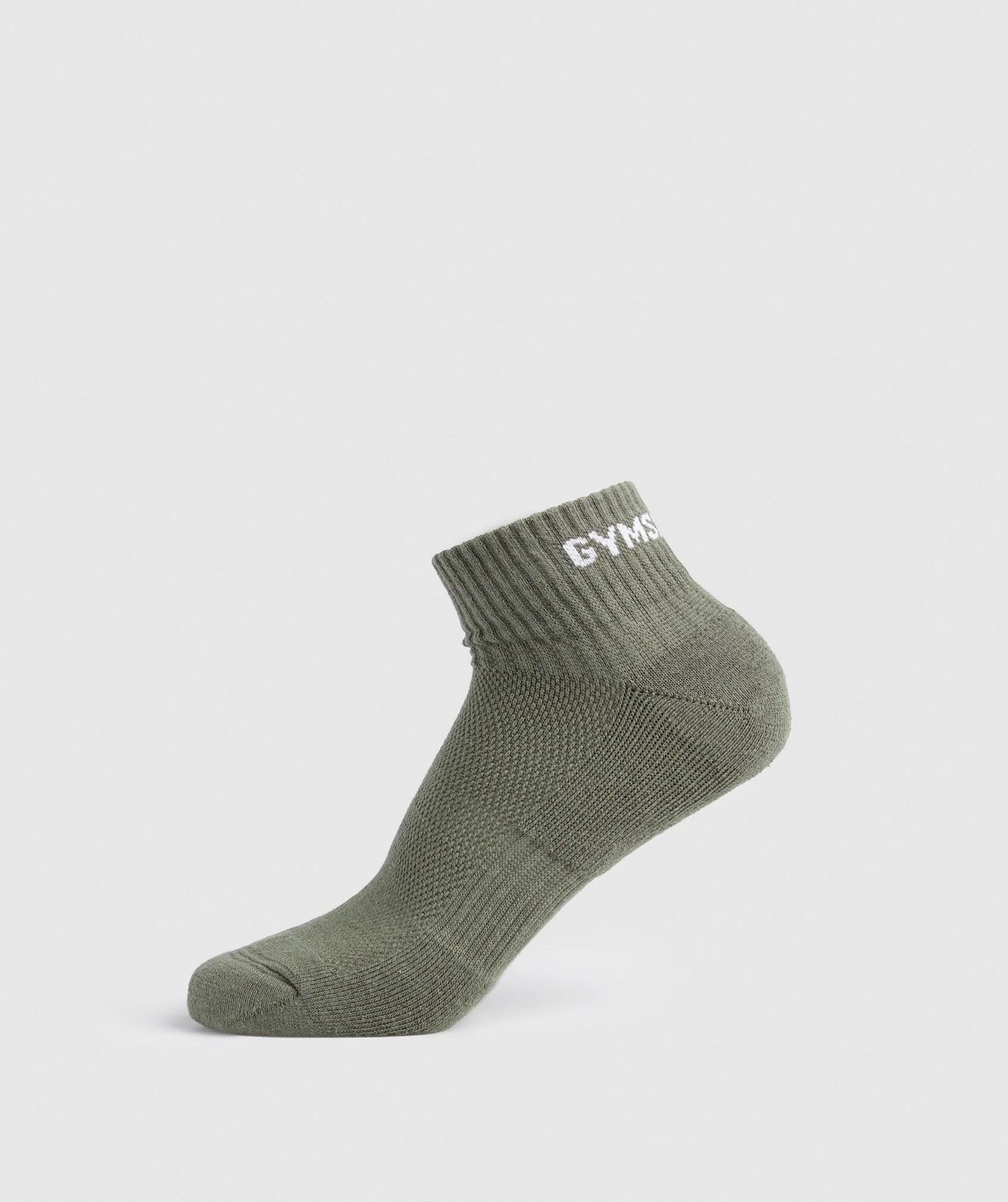 Gymshark Jacquard Quarter Socks 3pk - Olive/White/Modern Blush Pink - Image 4