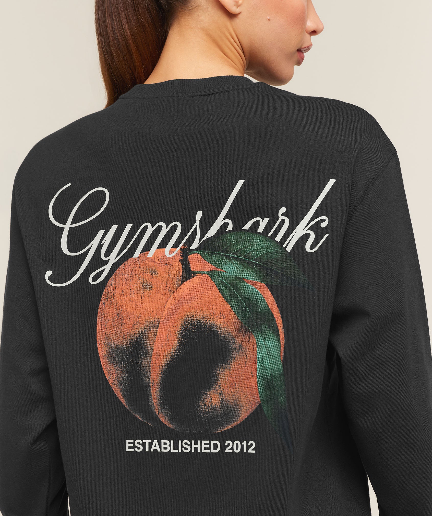 Gymshark Juicy Peach Long Sleeve T-Shirt - Black - Image 3