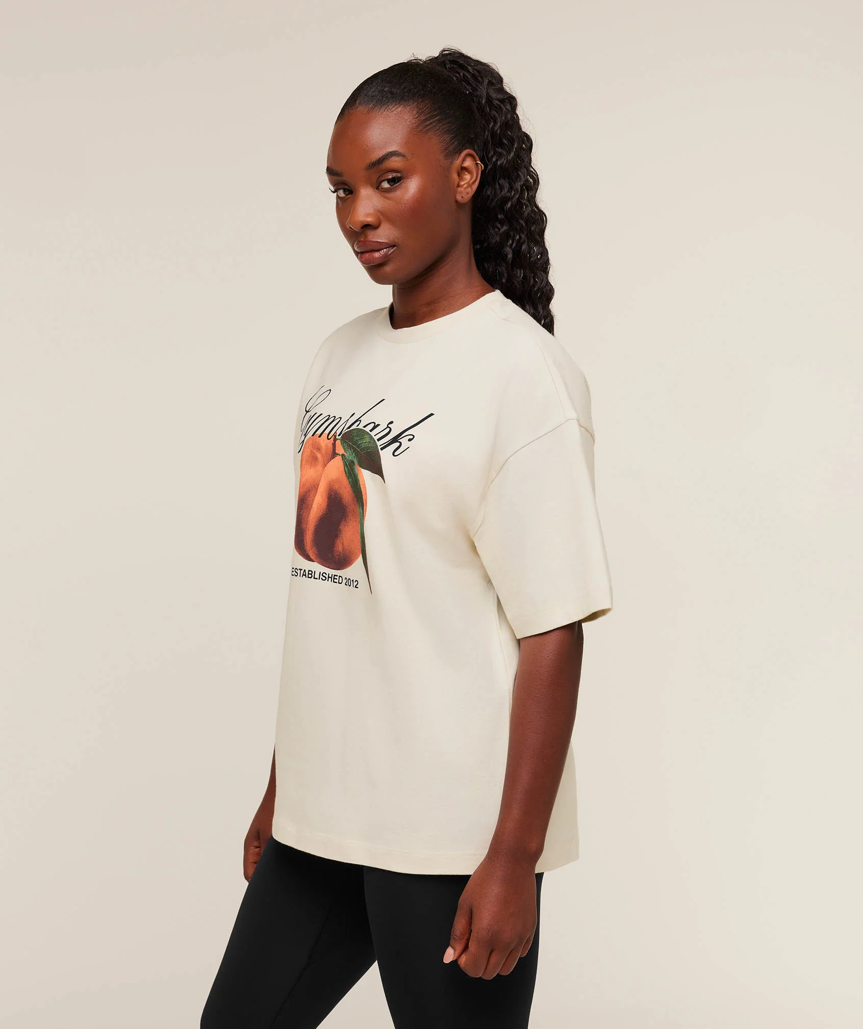 Gymshark Juicy Peach T-Shirt - Oat White - Image 3