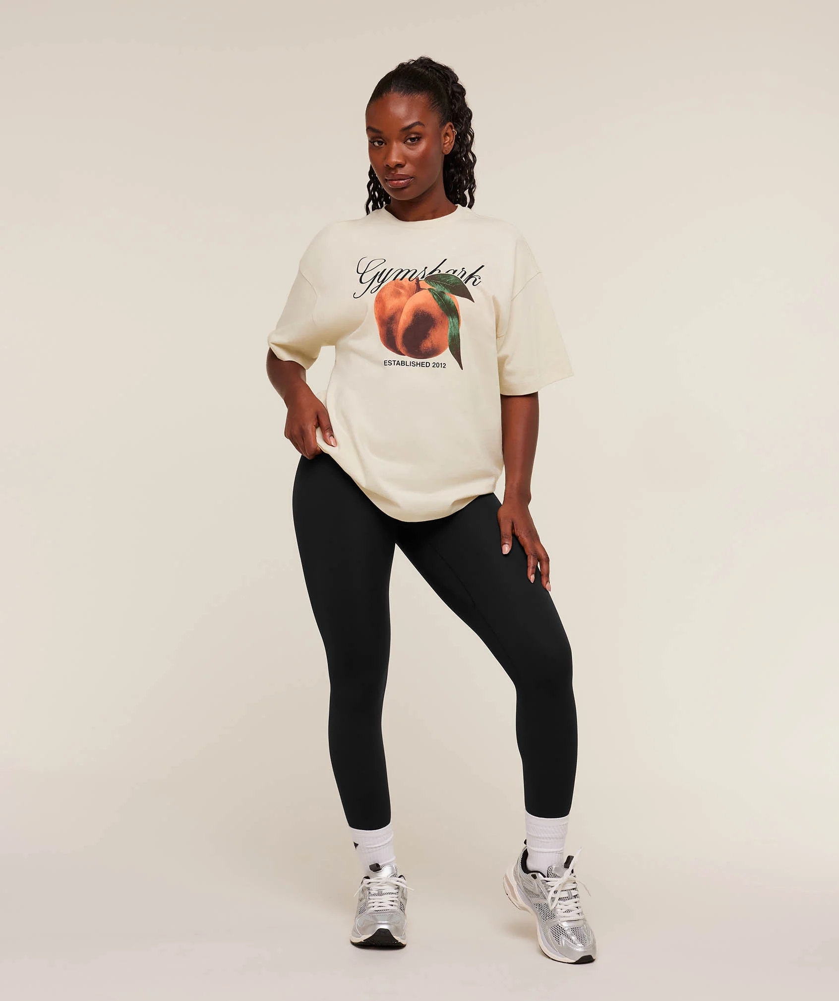 Gymshark Juicy Peach T-Shirt - Oat White - Image 4