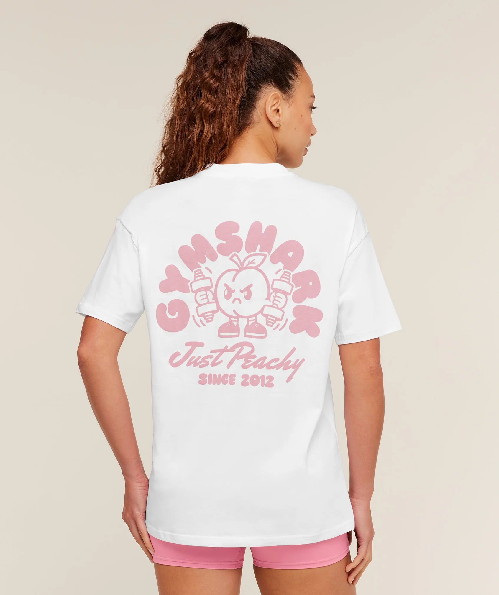 Gymshark Just Peachy Graphic T-Shirt - GS White