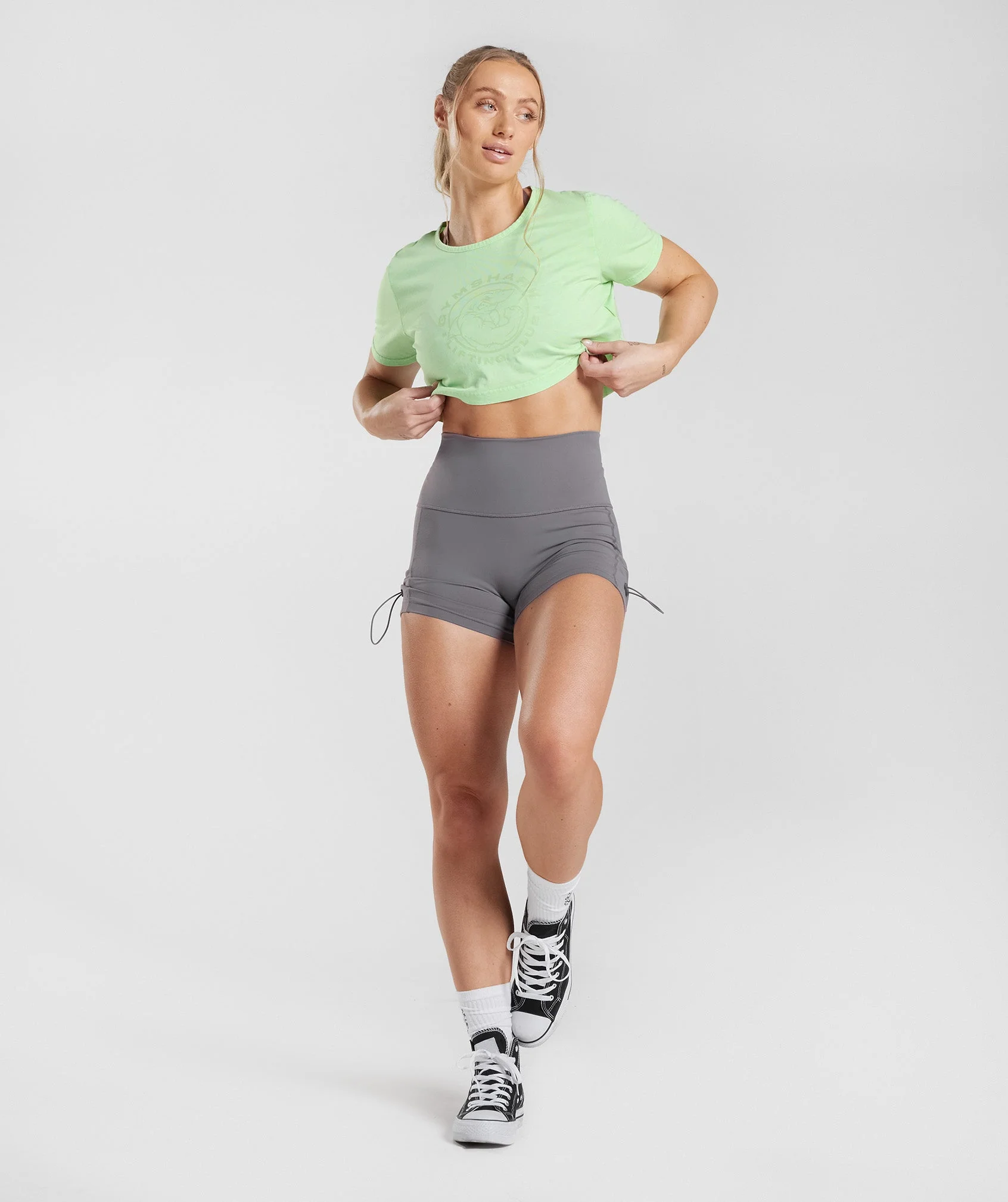 Gymshark Legacy Crop Top - Fresh Mint Green/Acid Wash - Image 4