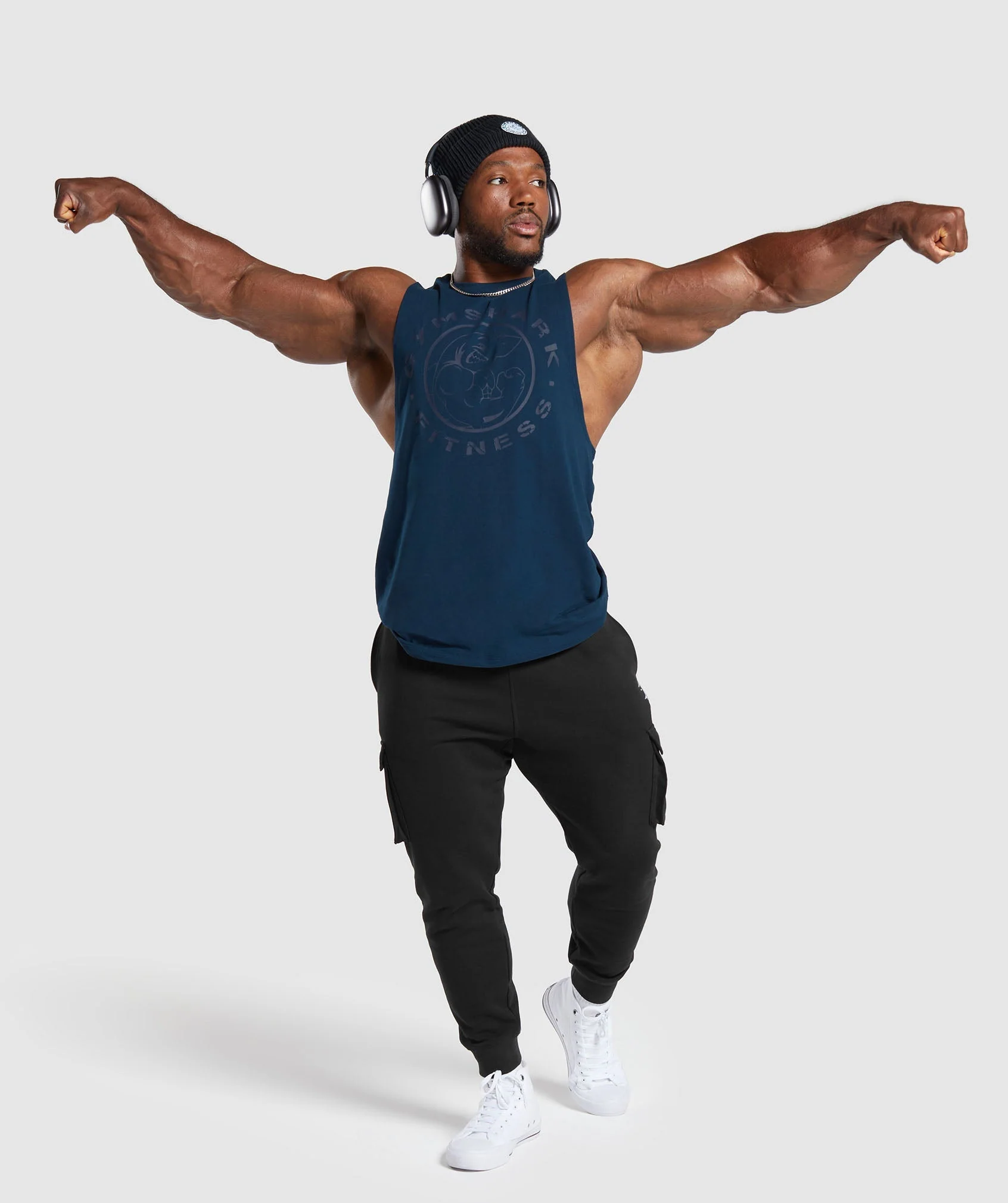 Gymshark Legacy Drop Arm Tank - Navy - Image 4