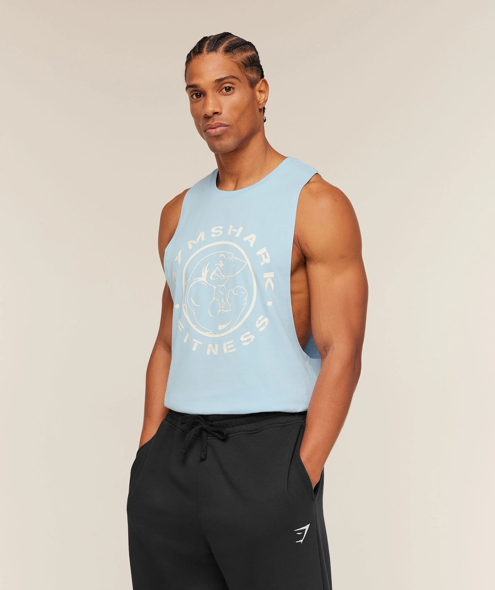 Gymshark Legacy Drop Arm Tank - Chilled Blue - Image 4