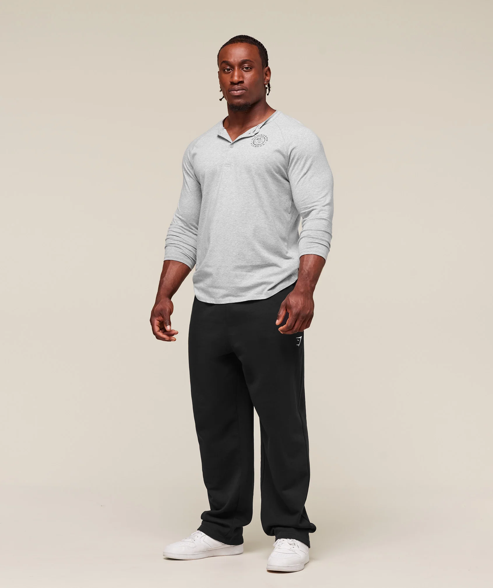 Gymshark Legacy Henley - Light Grey Marl - Image 4