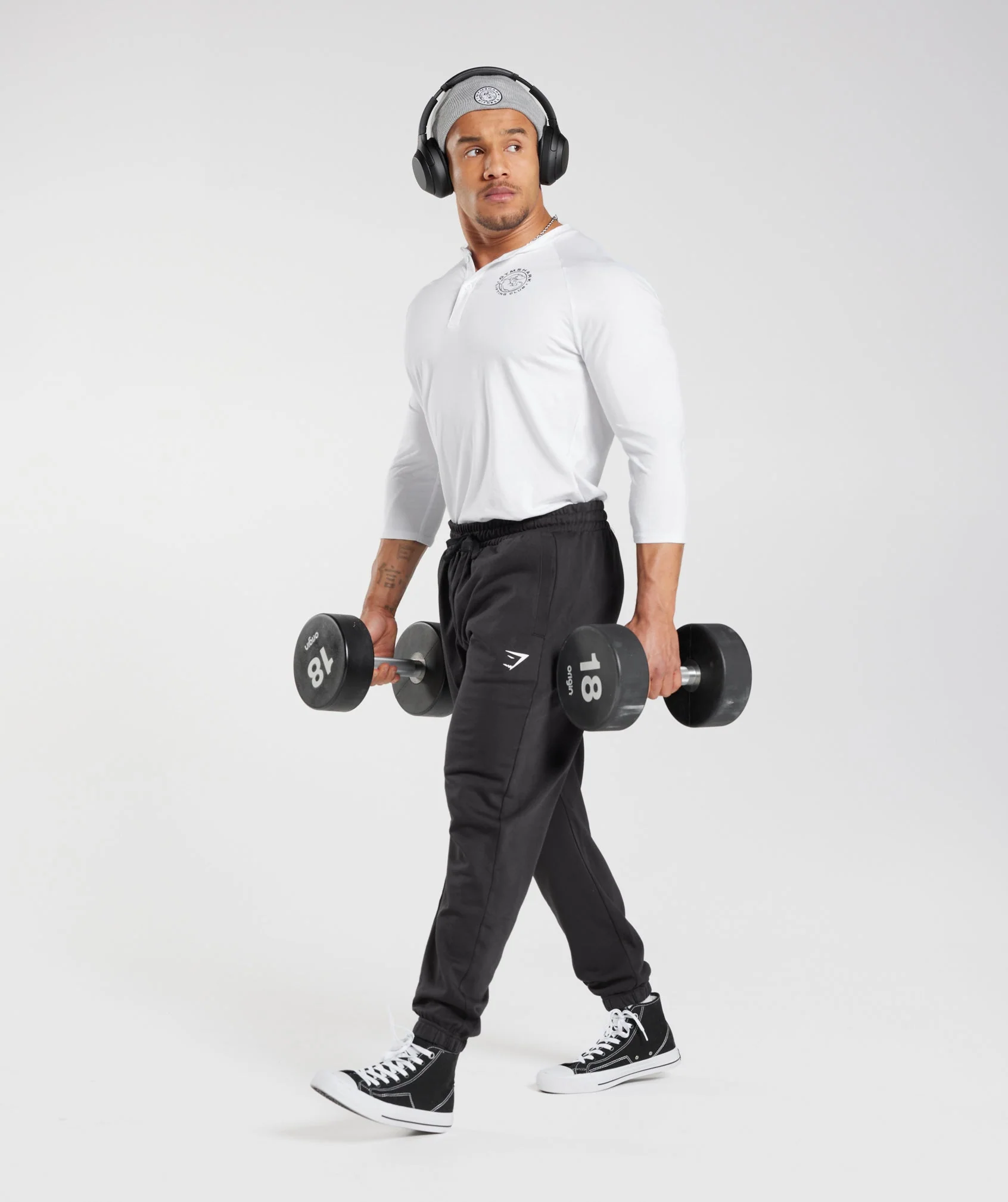 Gymshark Legacy Henley Top - White - Image 4