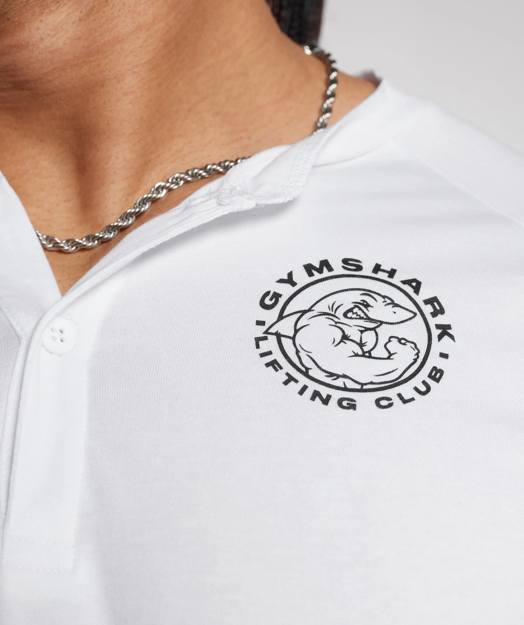 Gymshark Legacy Henley Top - White - Image 5
