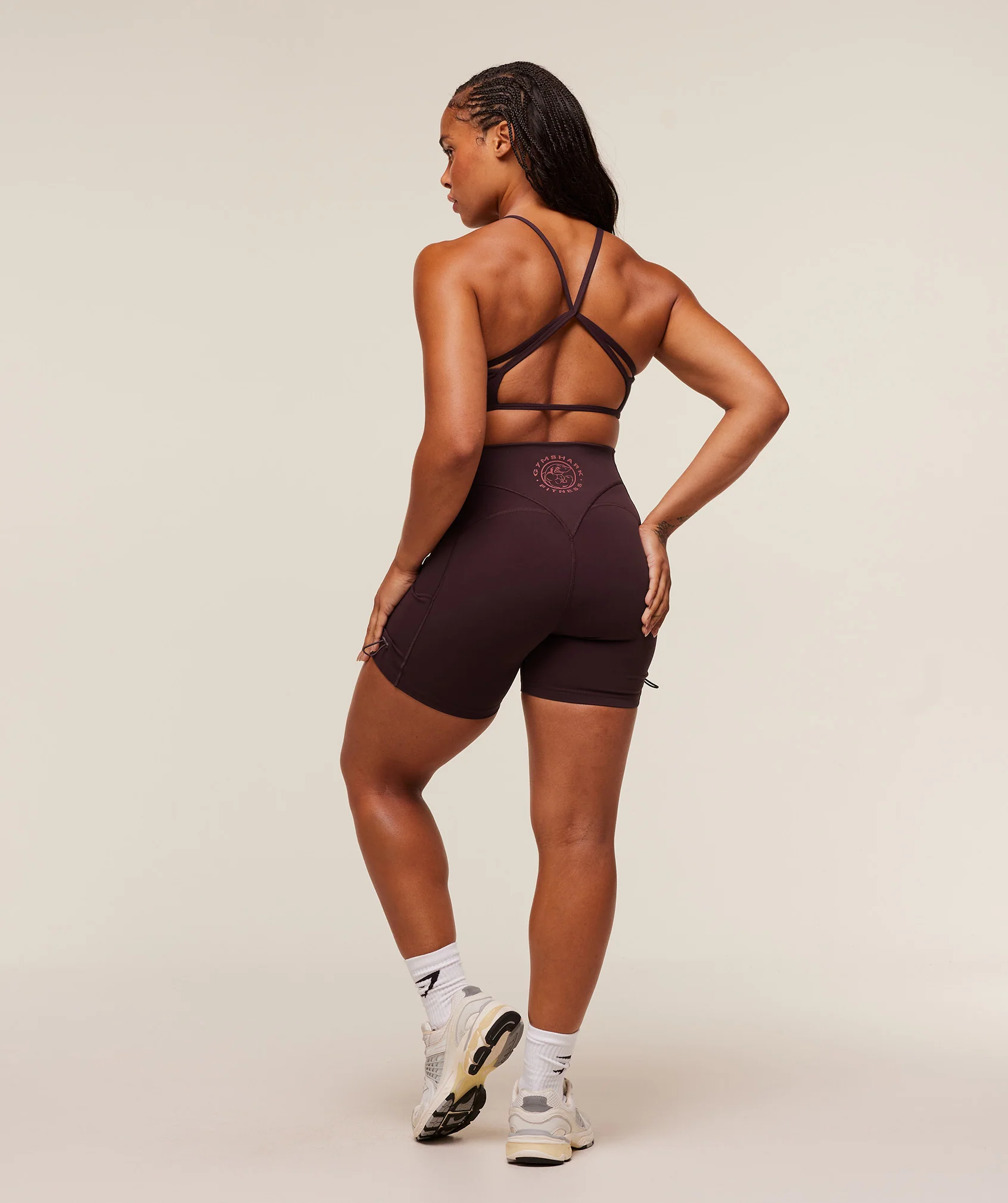 Gymshark Legacy Logo Tight Shorts - Cherry Purple - Image 4