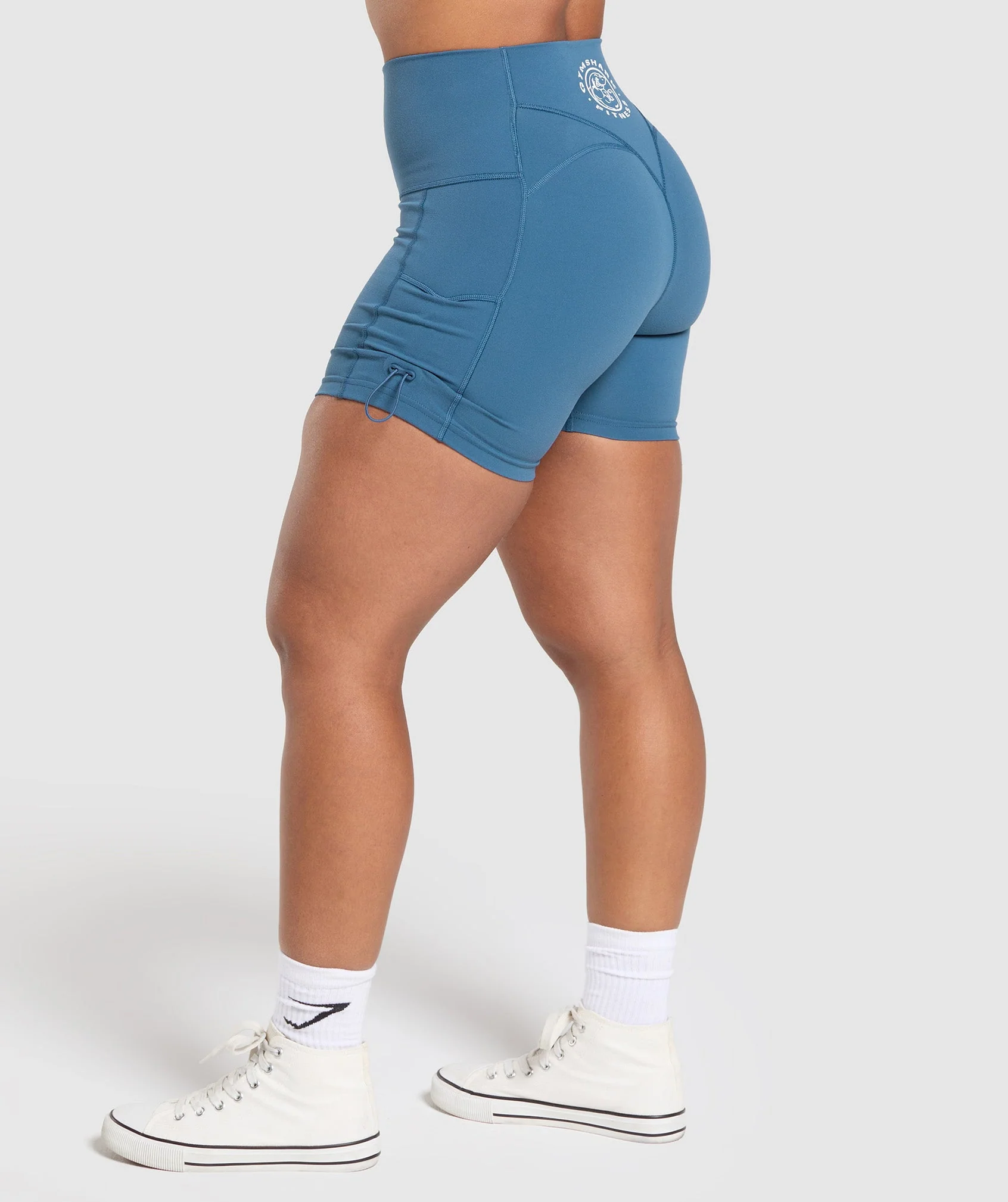 Gymshark Legacy Logo Tight Shorts - Success Blue - Image 3