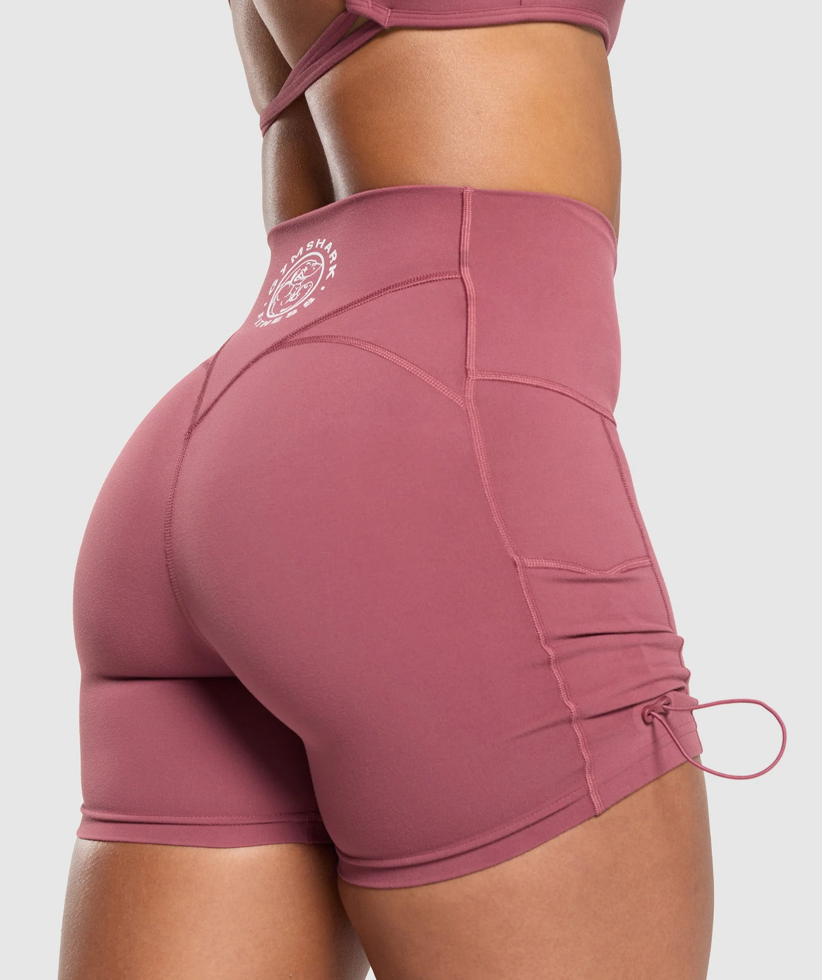 Gymshark Legacy Logo Tight Shorts - Washed Berry Pink - Image 6