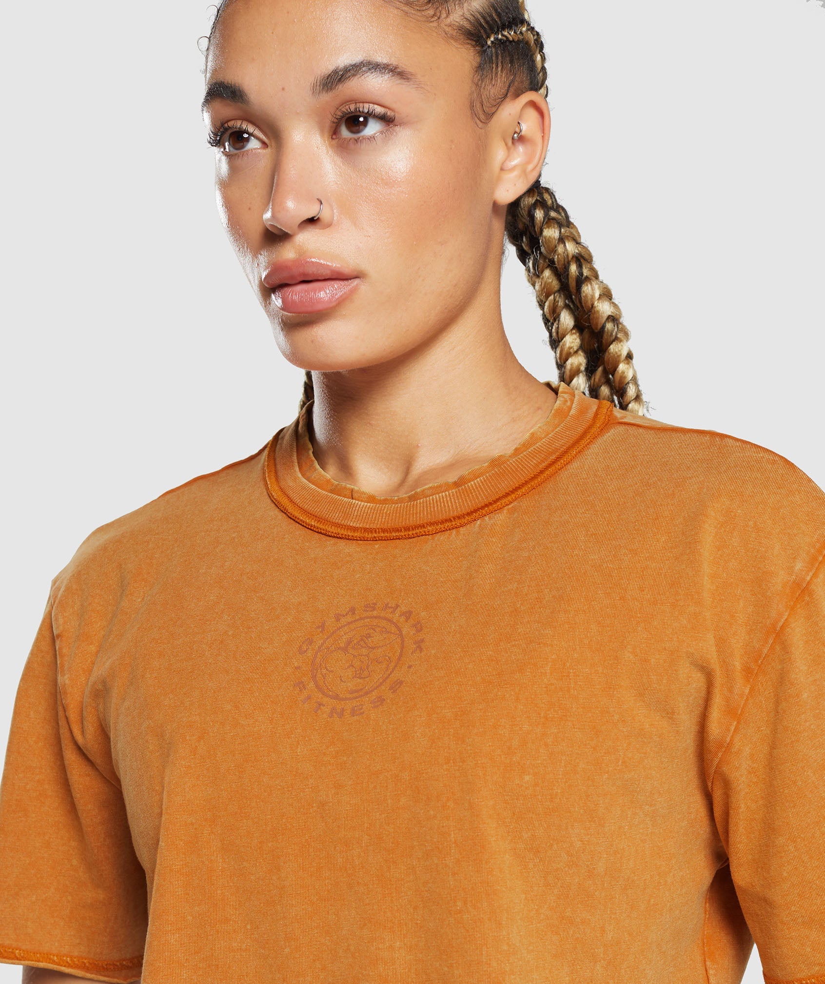 Gymshark Legacy Washed Crop Top - Charred Orange - Image 5