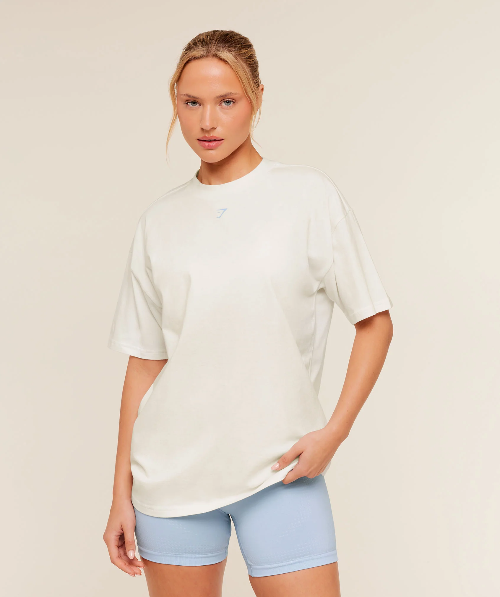 Gymshark Lifestyle Club Graphic Short Sleeve T-Shirt - Soft White - Image 2