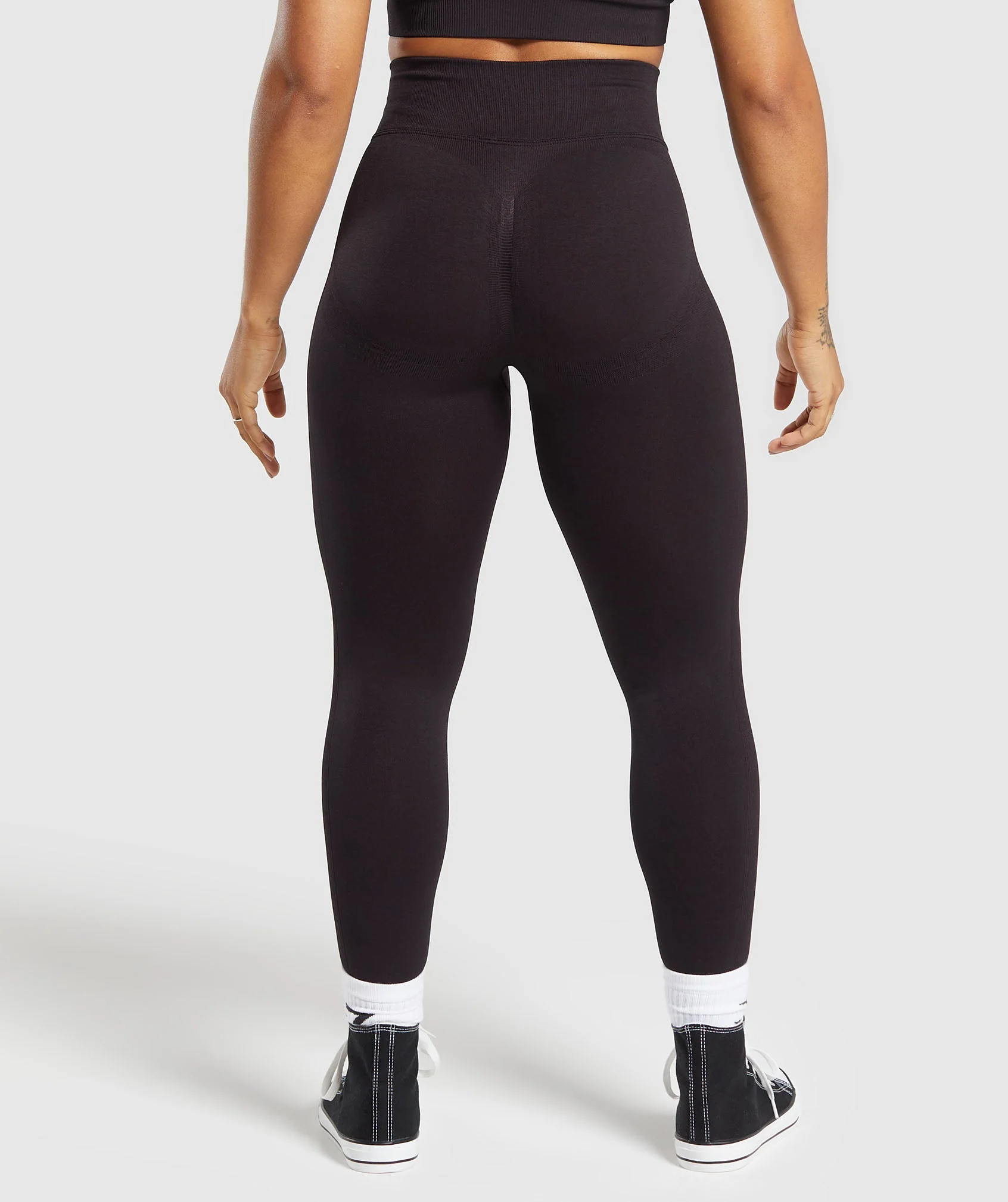 Gymshark Lift Seamless Leggings - Depth Purple/Black Marl - Image 2