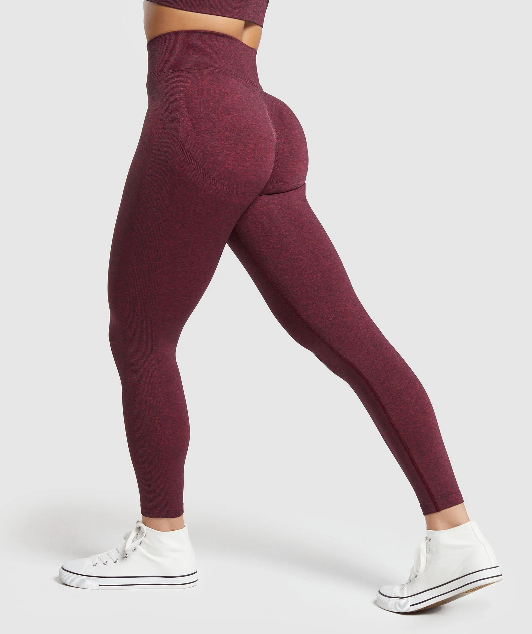 Gymshark Lift Seamless Leggings - Vintage Pink/Black Marl - Image 3
