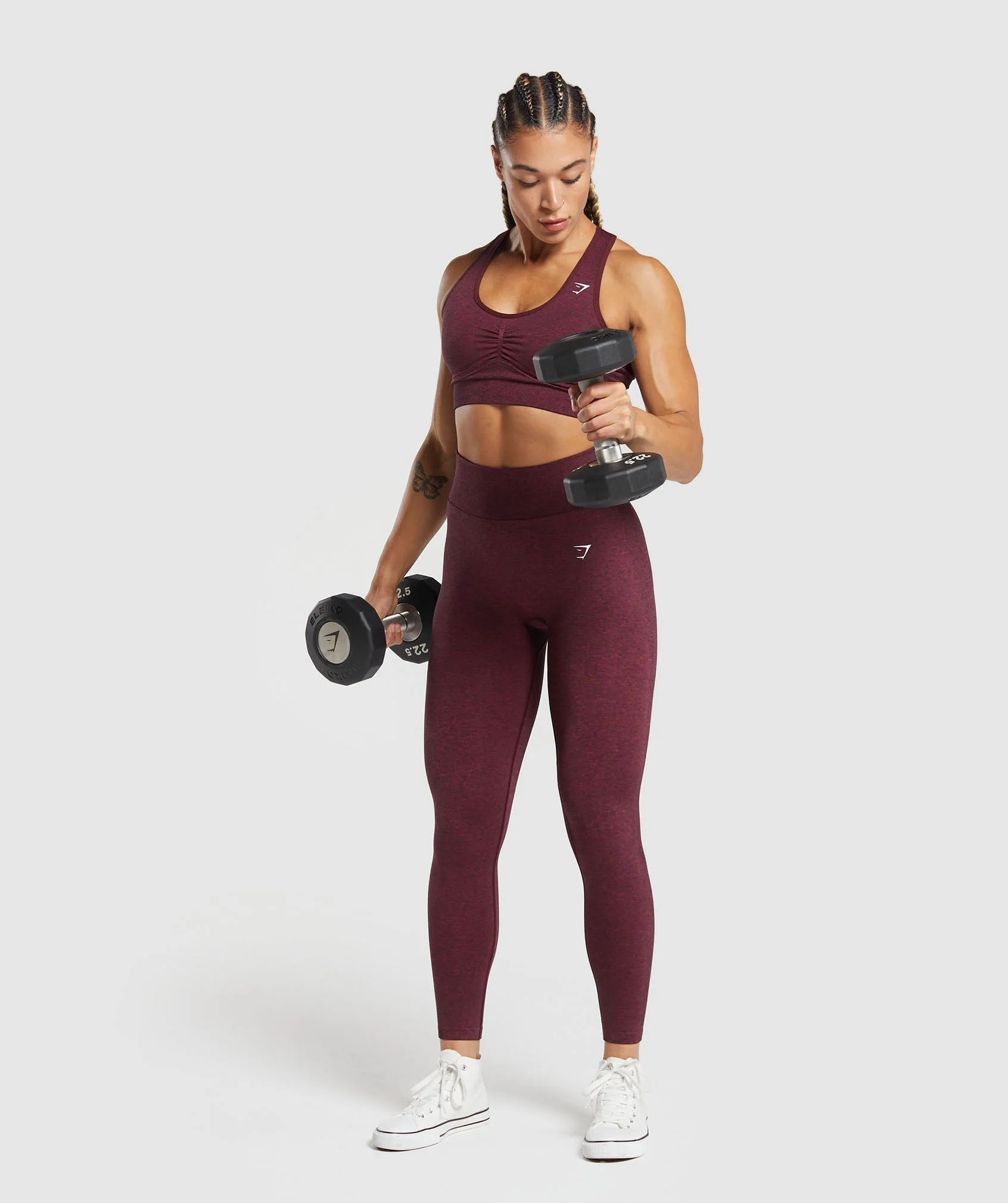 Gymshark Lift Seamless Leggings - Vintage Pink/Black Marl - Image 4