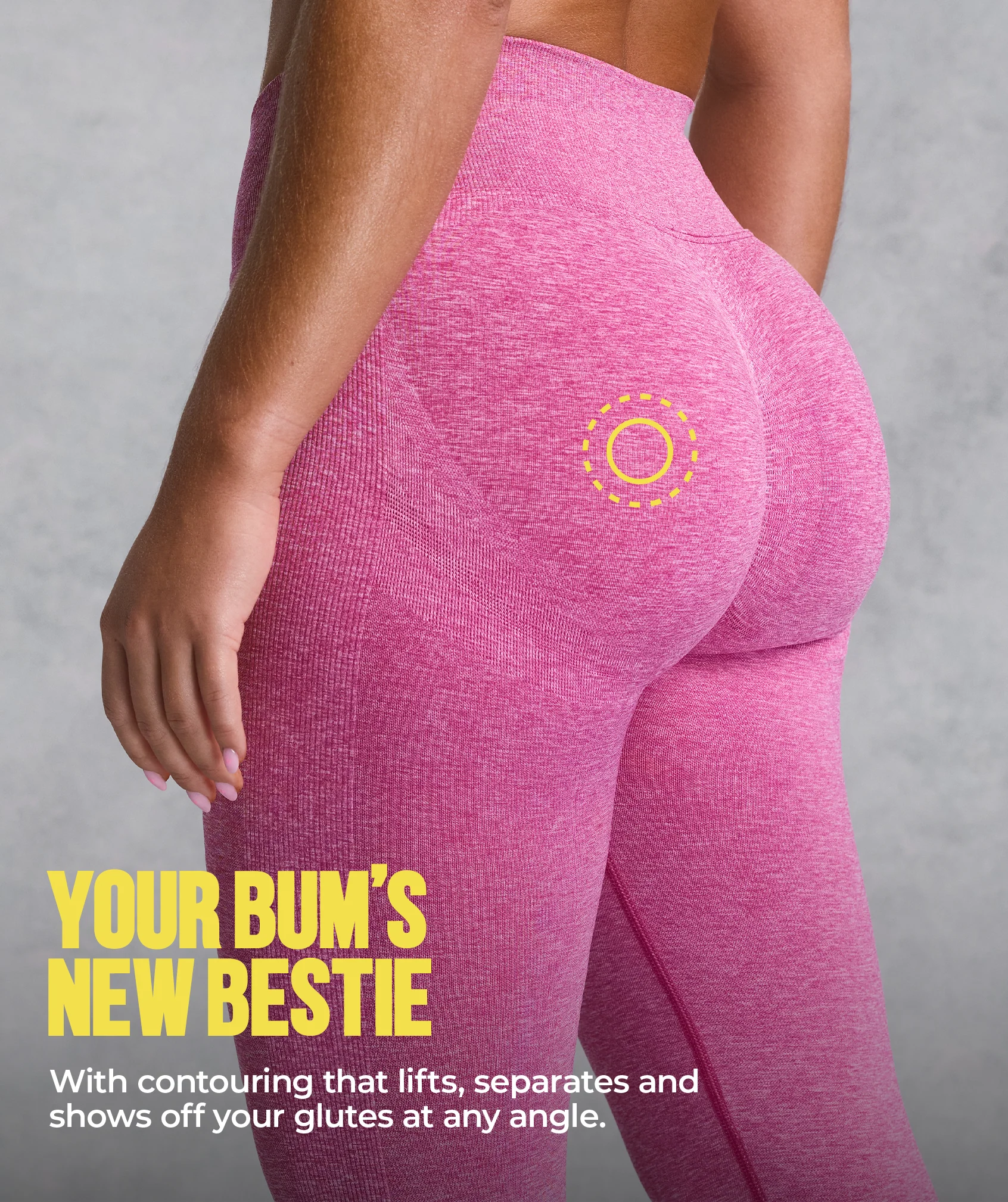 Gymshark Lift Seamless Leggings - Winning Pink/White Marl - Image 2
