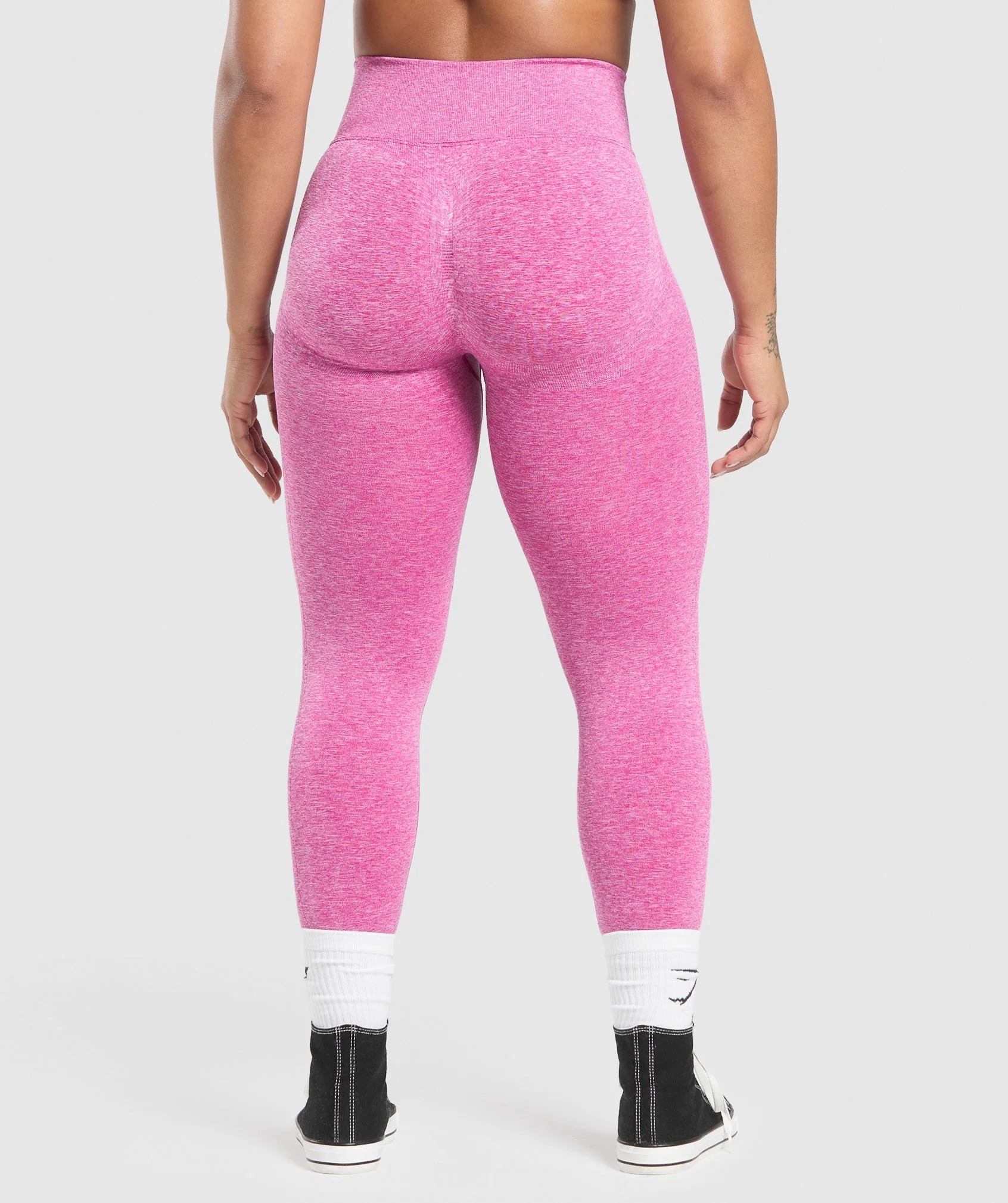 Gymshark Lift Seamless Leggings - Winning Pink/White Marl - Image 3