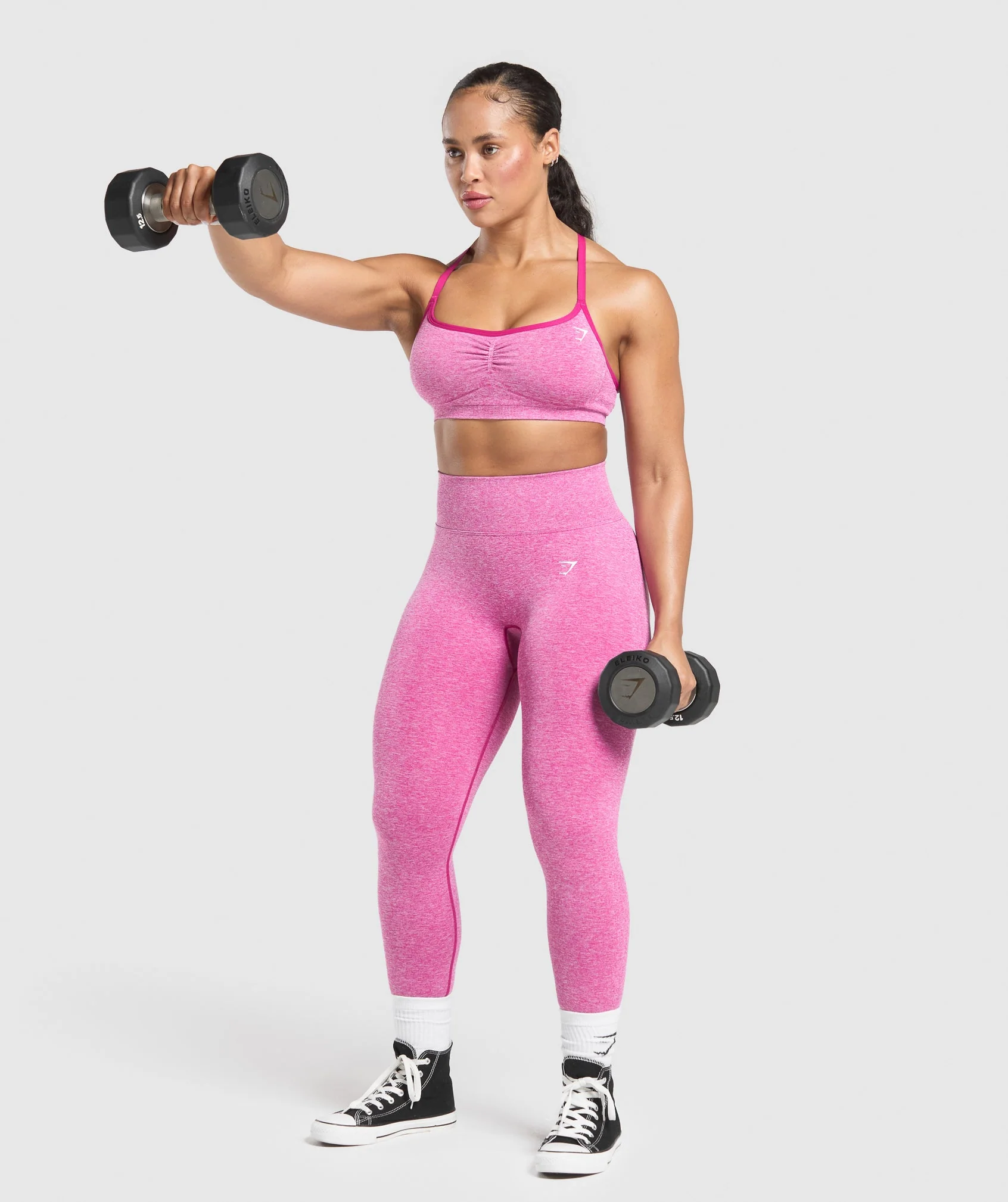 Gymshark Lift Seamless Leggings - Winning Pink/White Marl - Image 5