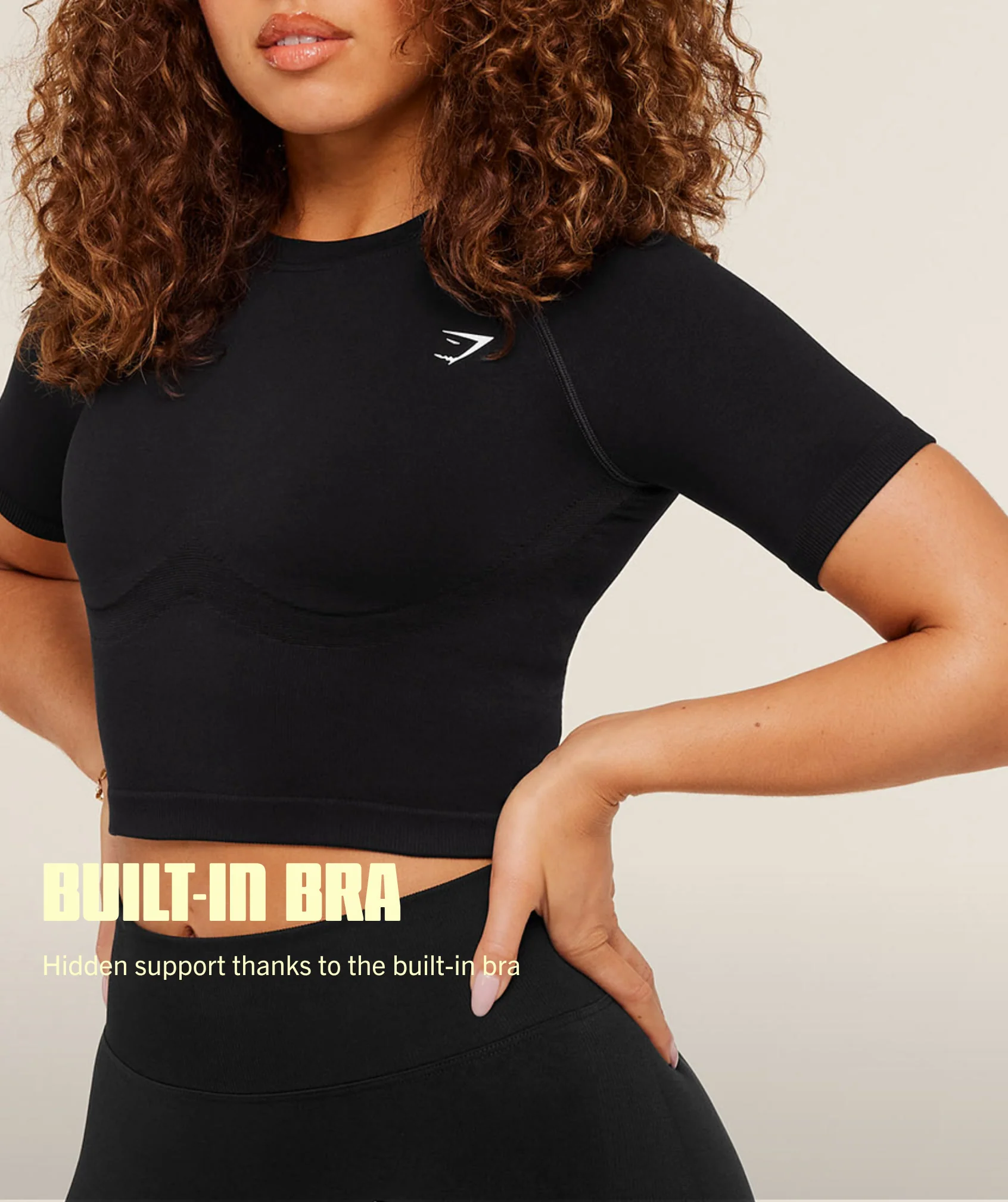 Gymshark Lift Seamless Short Sleeve Top - Black Marl - Image 2