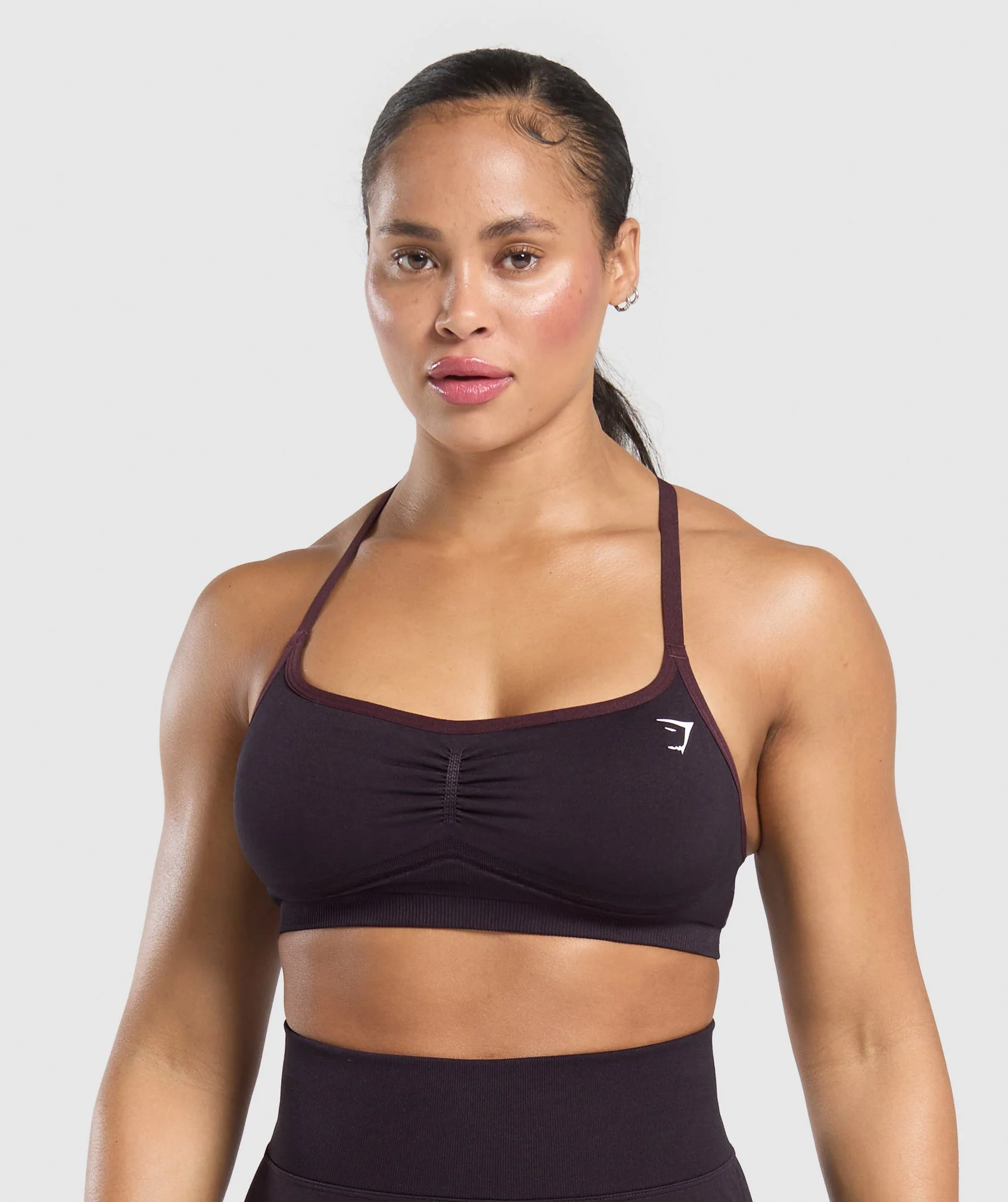 Gymshark Lift Seamless Sports Bra - Depth Purple/Black Marl