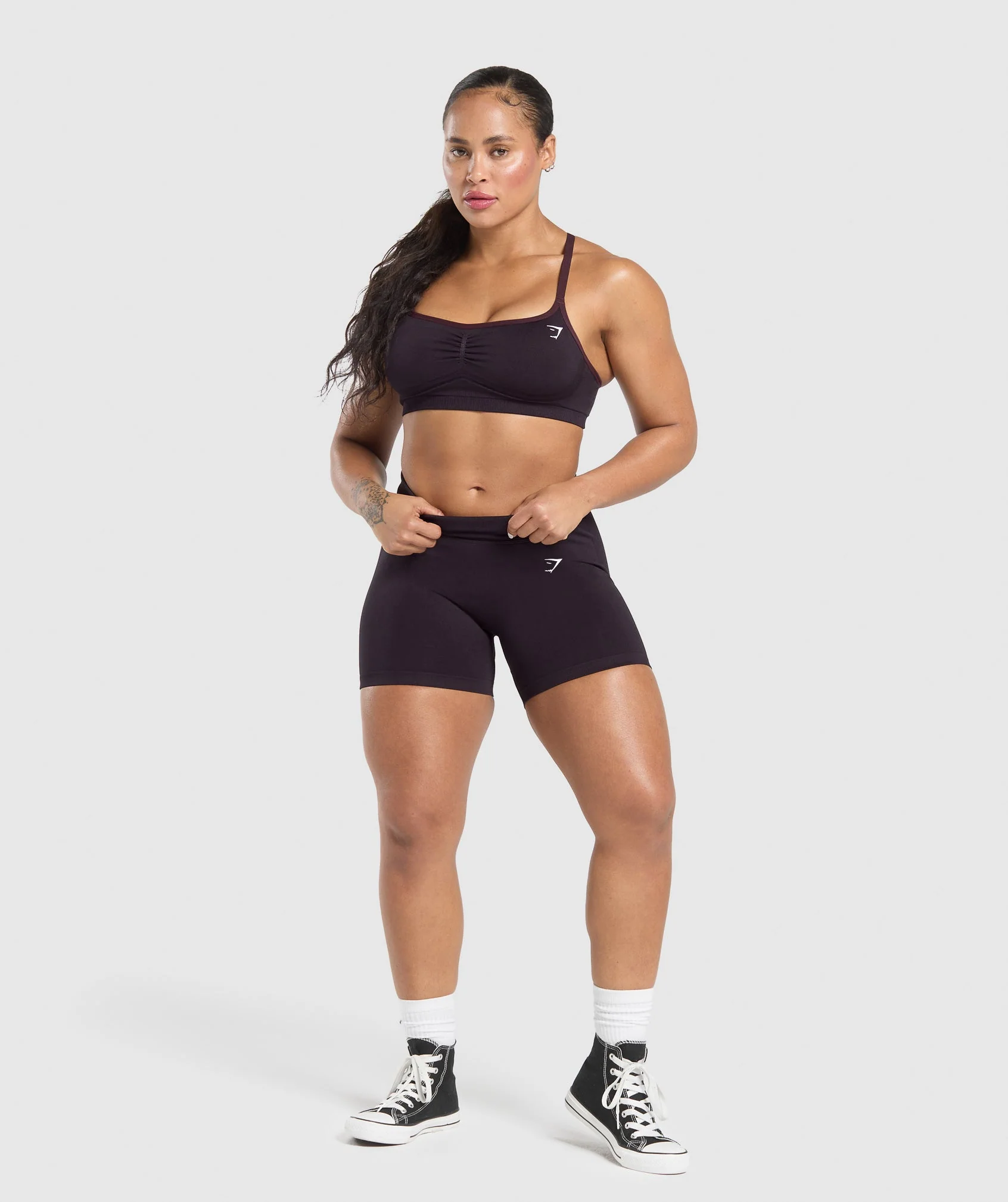 Gymshark Lift Seamless Sports Bra - Depth Purple/Black Marl - Image 4