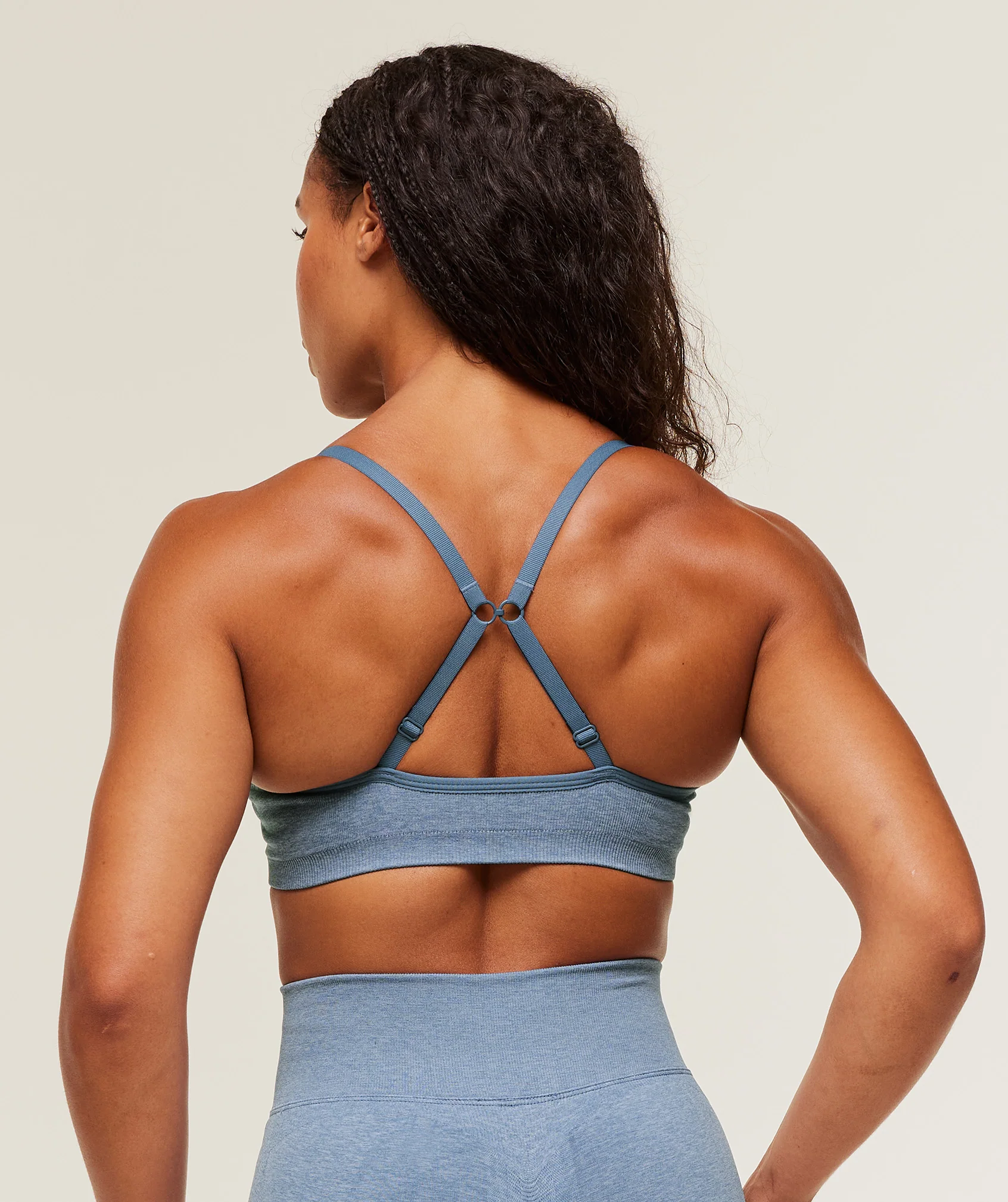 Gymshark Lift Seamless Sports Bra - Worn Blue/Peri Blue Marl - Image 2