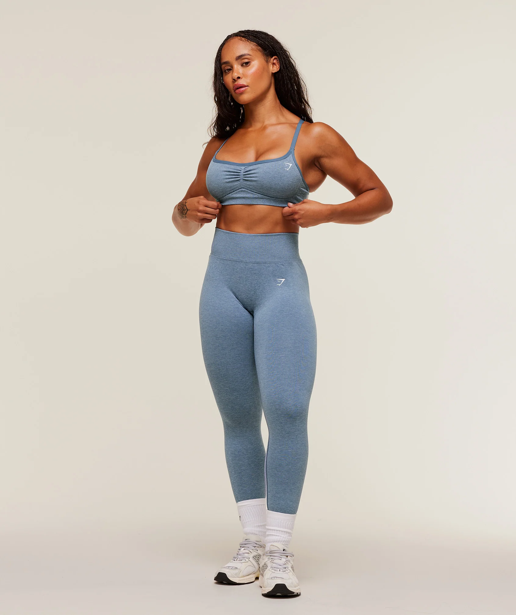 Gymshark Lift Seamless Sports Bra - Worn Blue/Peri Blue Marl - Image 5