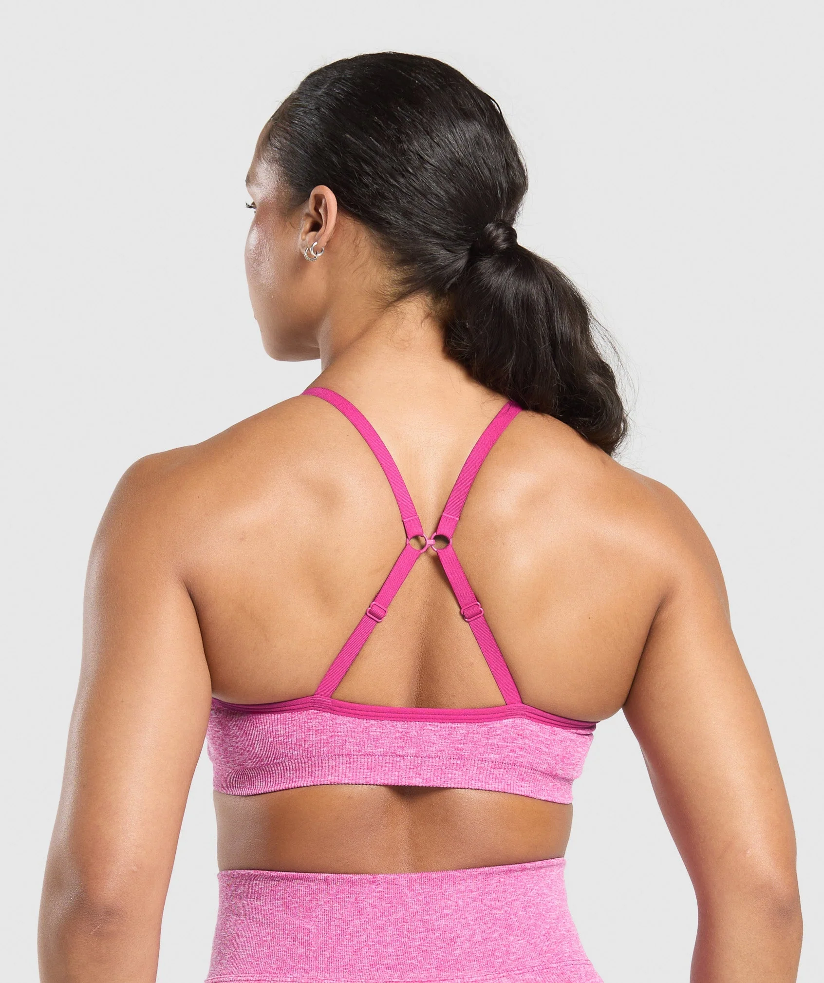 Gymshark Lift Seamless Sports Bra - Winning Pink/White Marl - Image 3