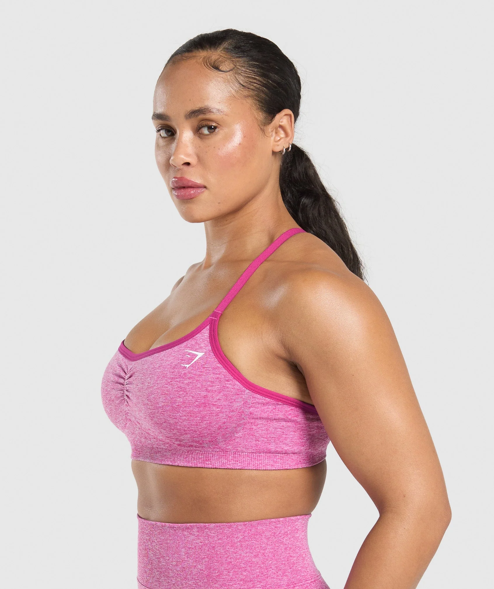 Gymshark Lift Seamless Sports Bra - Winning Pink/White Marl - Image 4