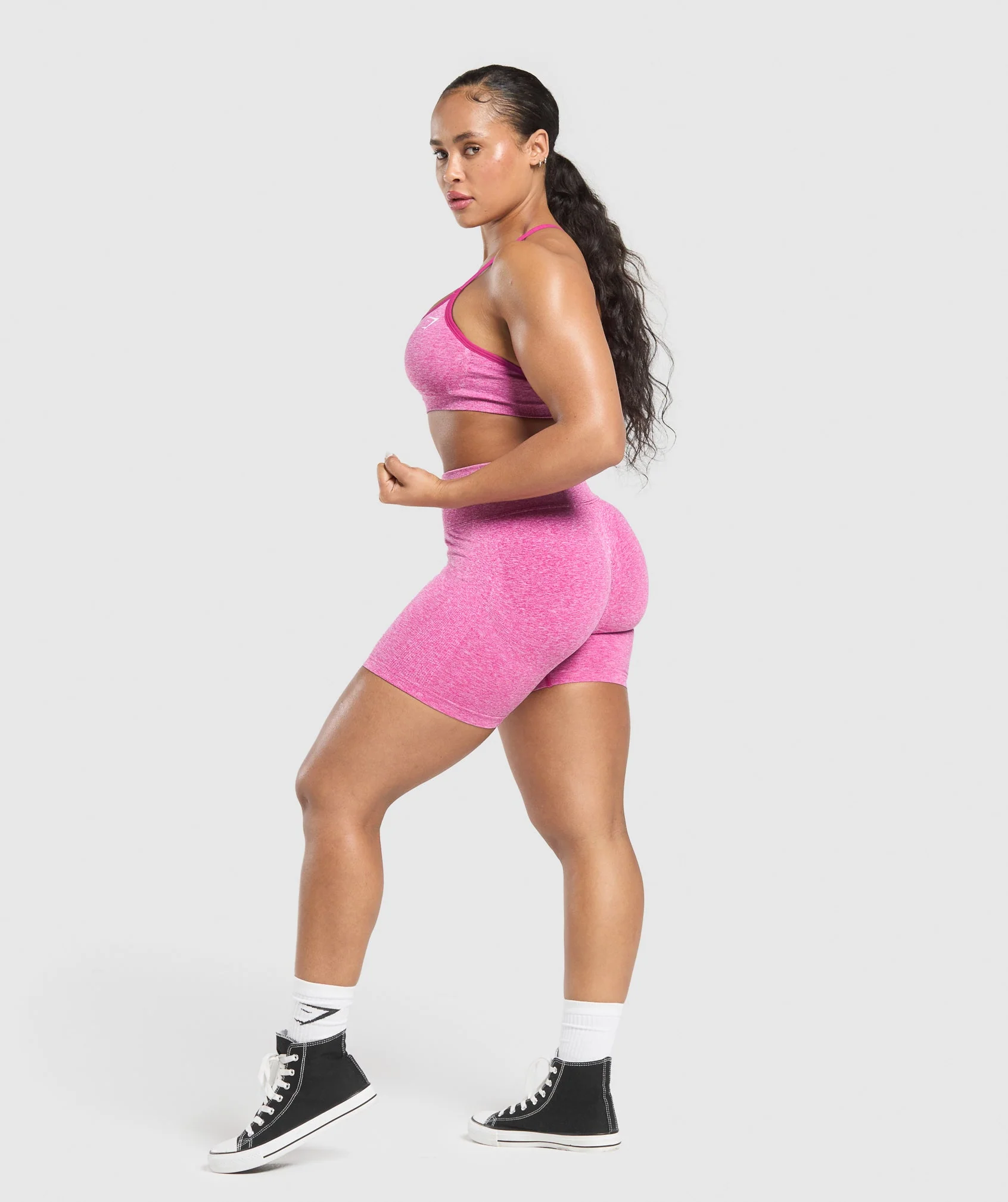 Gymshark Lift Seamless Sports Bra - Winning Pink/White Marl - Image 6
