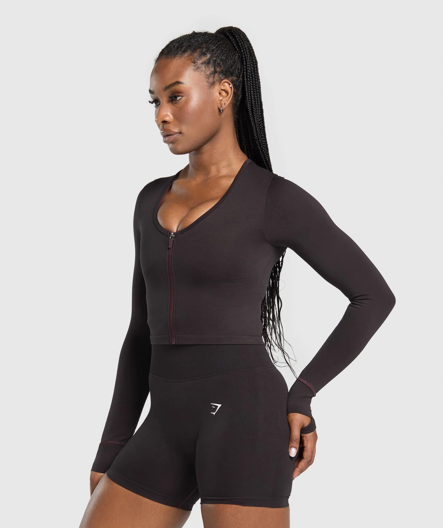 Gymshark Lift Seamless Zip Up Jacket - Depth Purple/Black Marl - Image 4