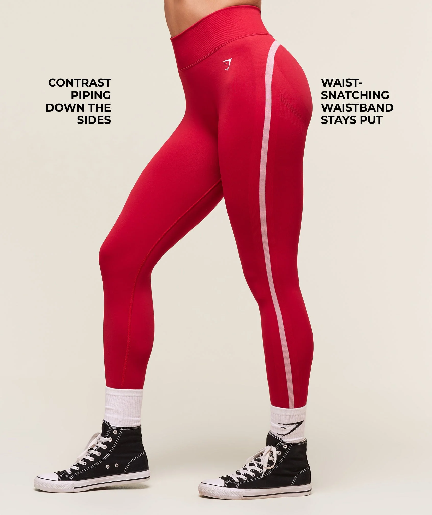 Gymshark Lift Campus Seamless Leggings - Carmine Red - Image 2