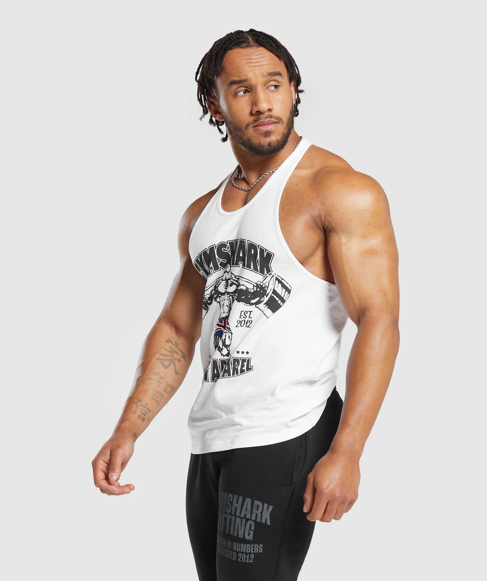 Gymshark Lifting Apparel Stringer - White - Image 3