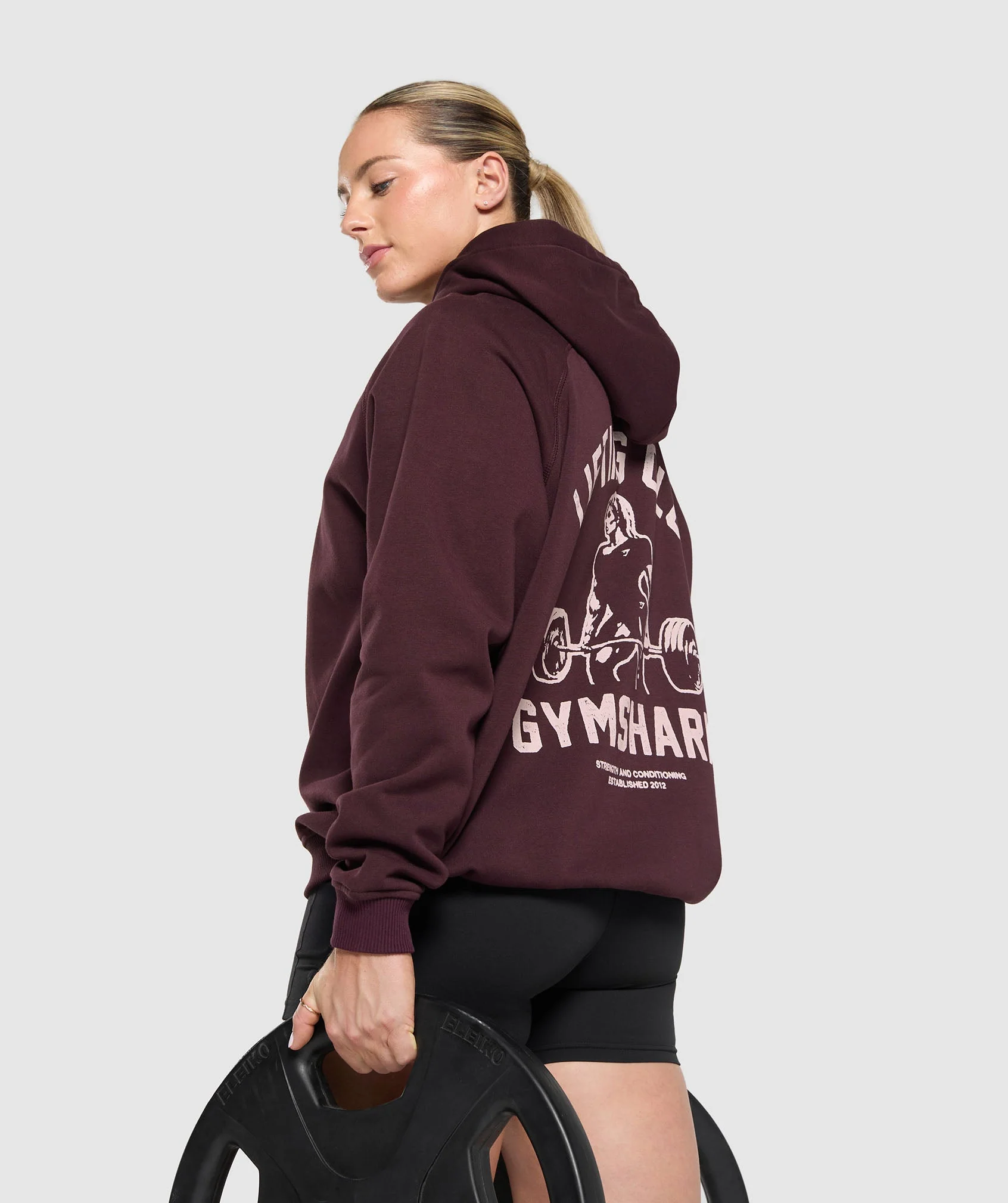 Gymshark Lifting Club Graphic Brushed Hoodie - Depth Purple - Image 7