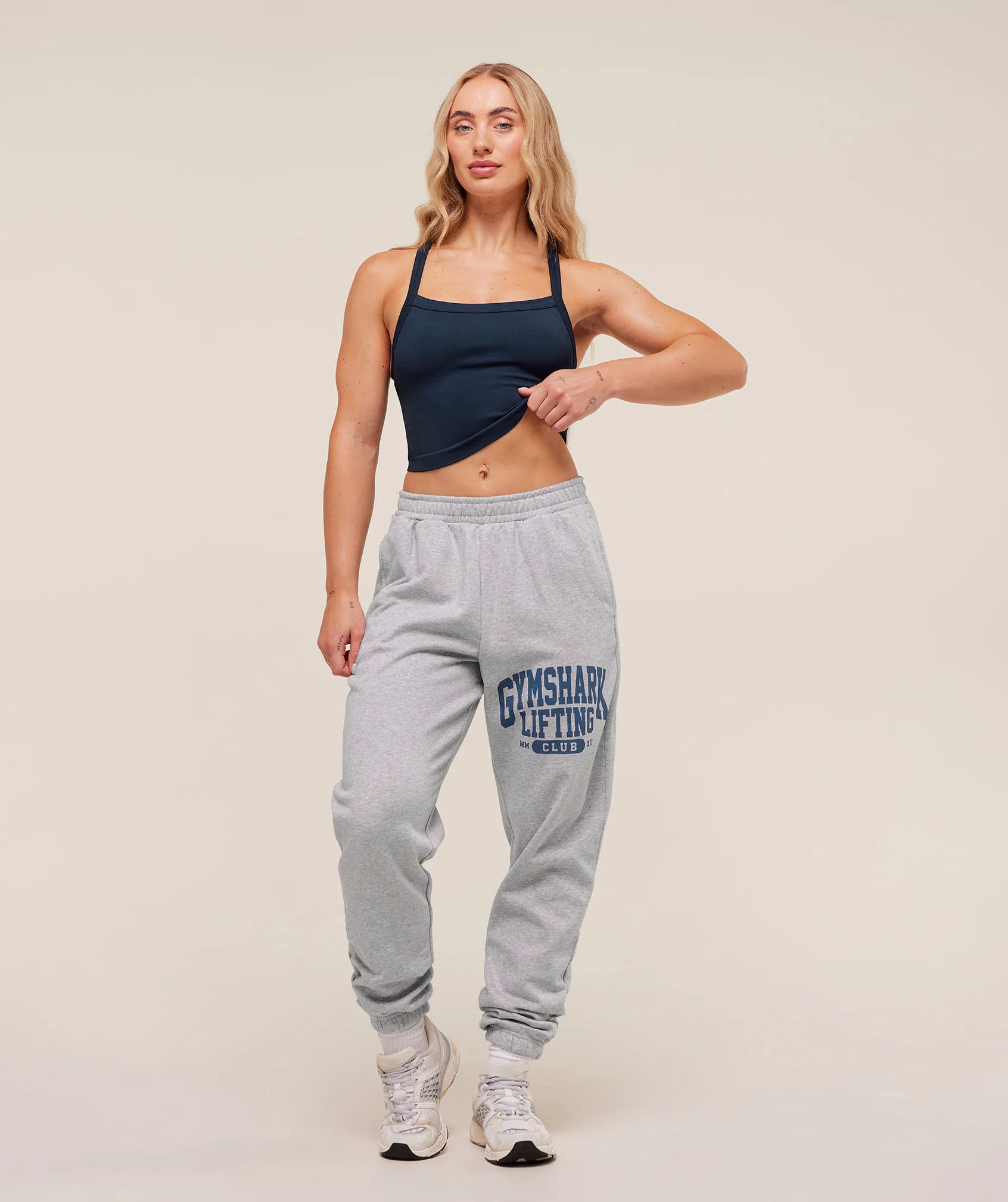 Gymshark Lifting Club Graphic Joggers - Light Grey Core Marl - Image 4