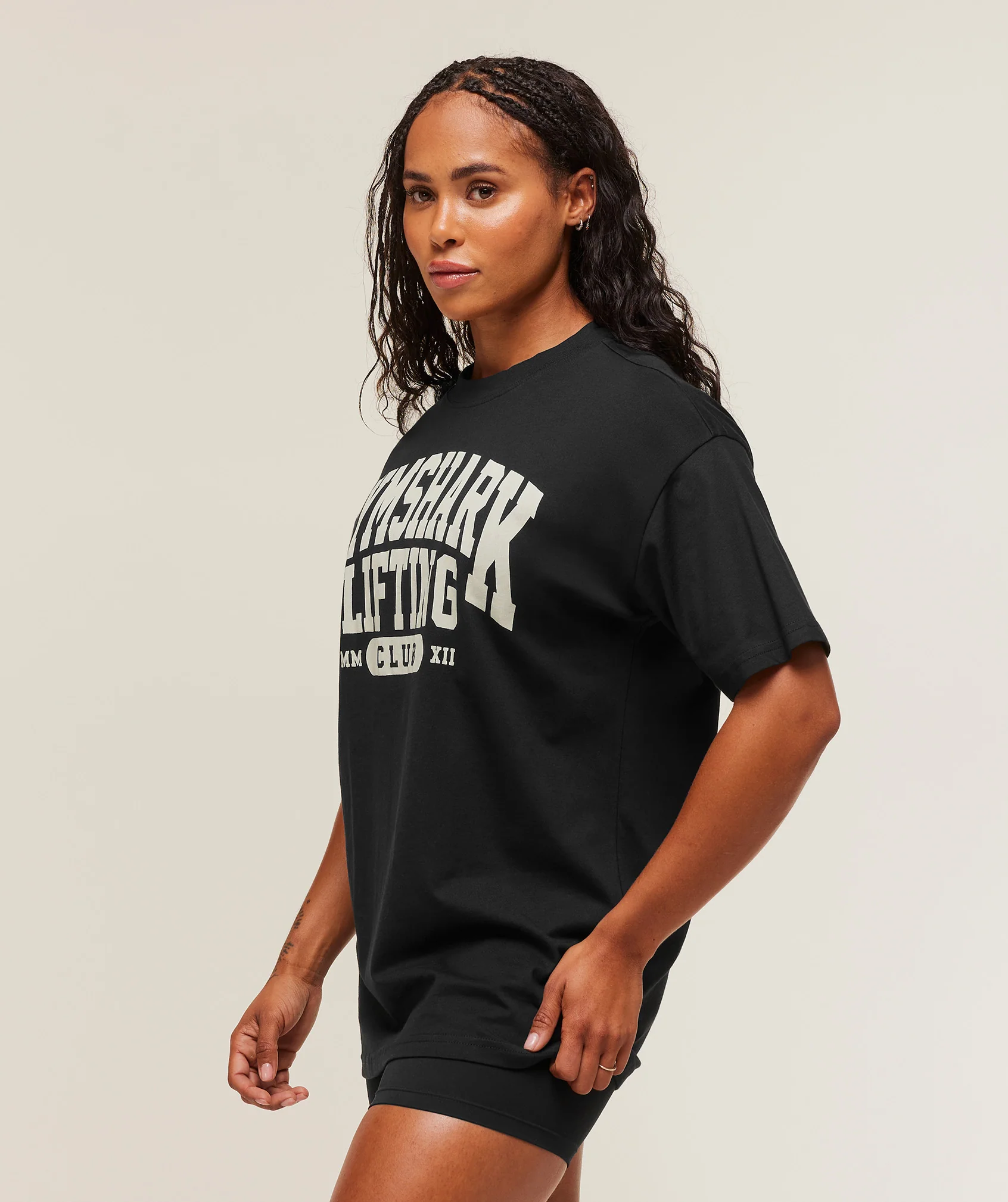 Gymshark Lifting Club Graphic Oversized T-Shirt - Black/Soft White - Image 3