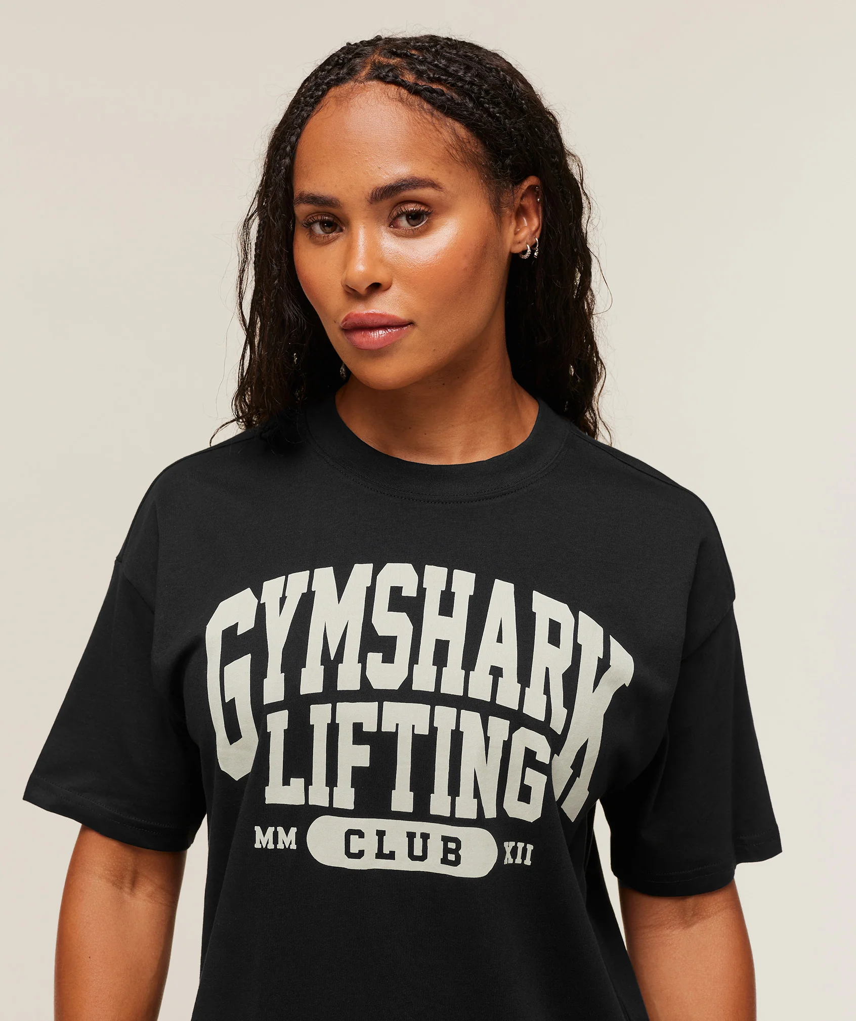 Gymshark Lifting Club Graphic Oversized T-Shirt - Black/Soft White - Image 4