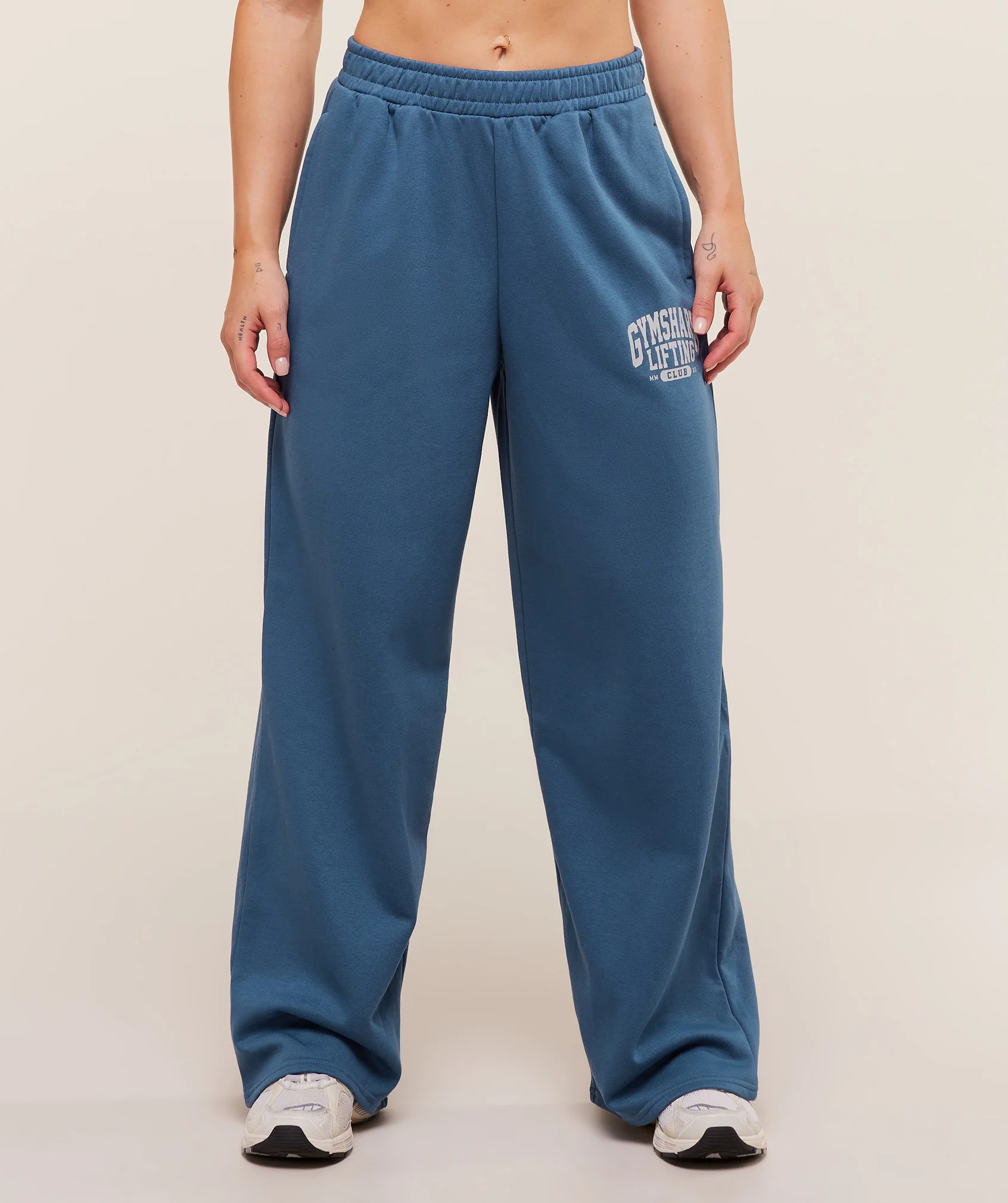 Gymshark Lifting Club Graphic Straight Leg Joggers - Compound Blue - Image 2