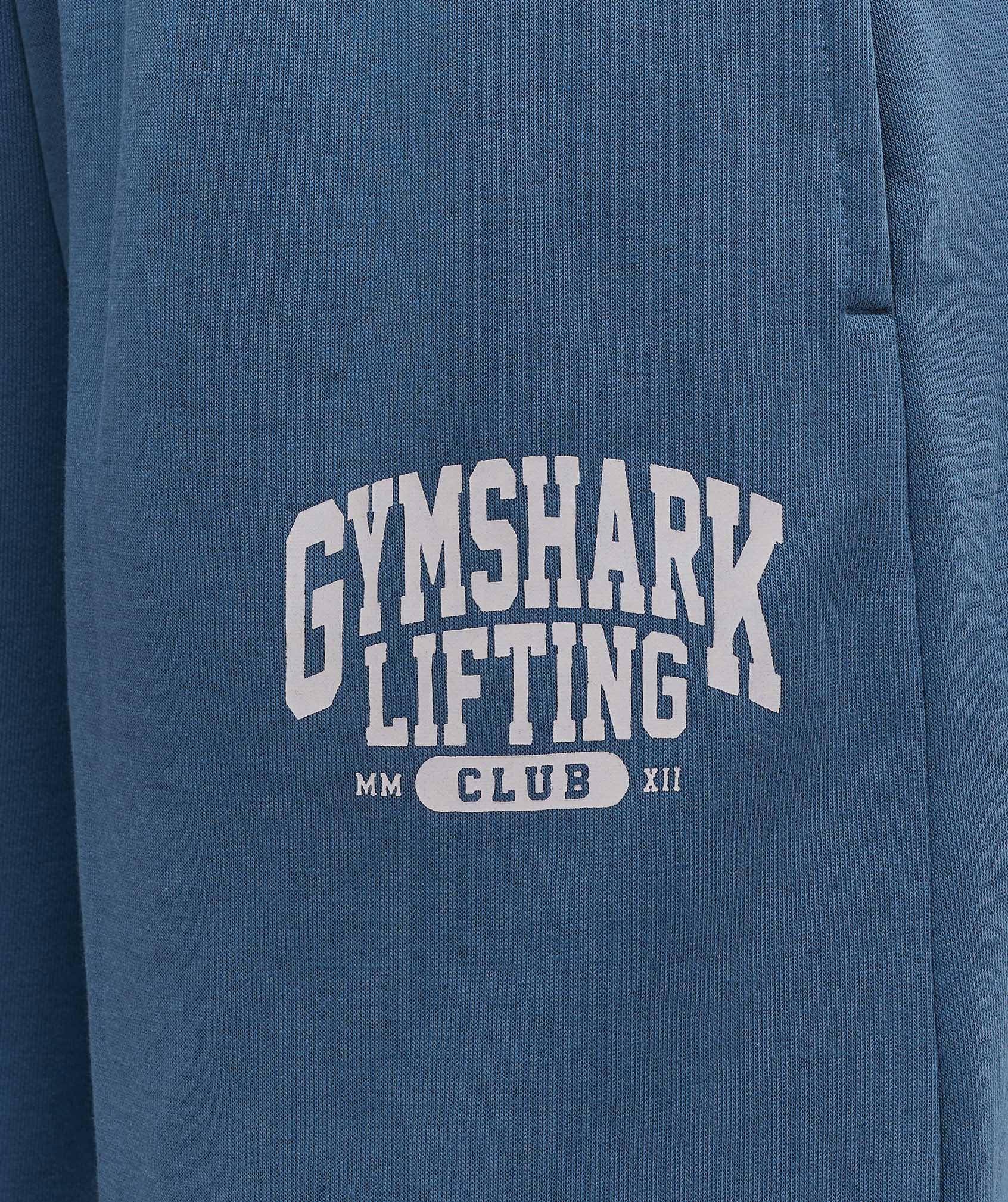 Gymshark Lifting Club Graphic Straight Leg Joggers - Compound Blue - Image 5