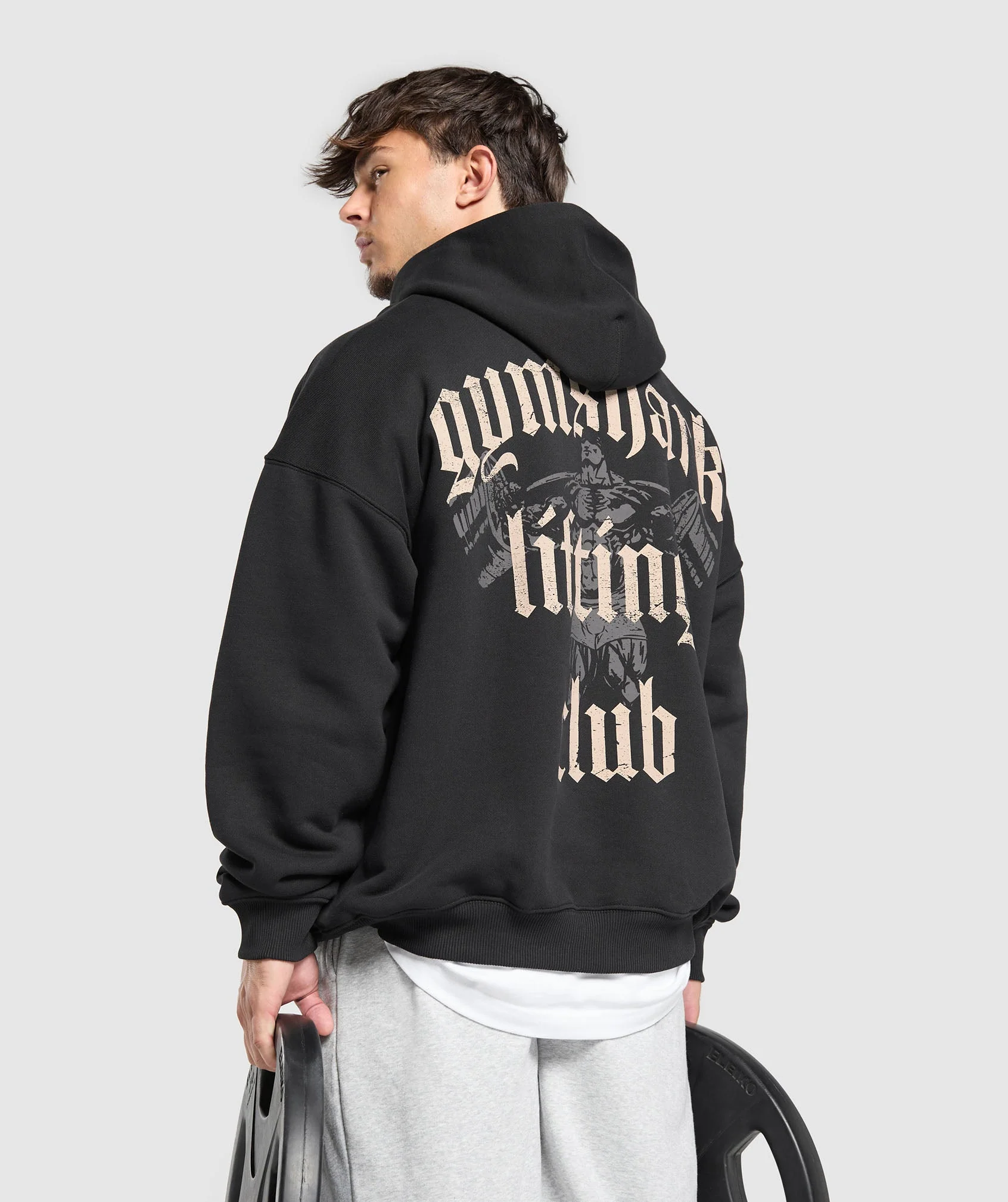 Gymshark Lifting Club Hoodie - Black/Pebble Grey - Image 3