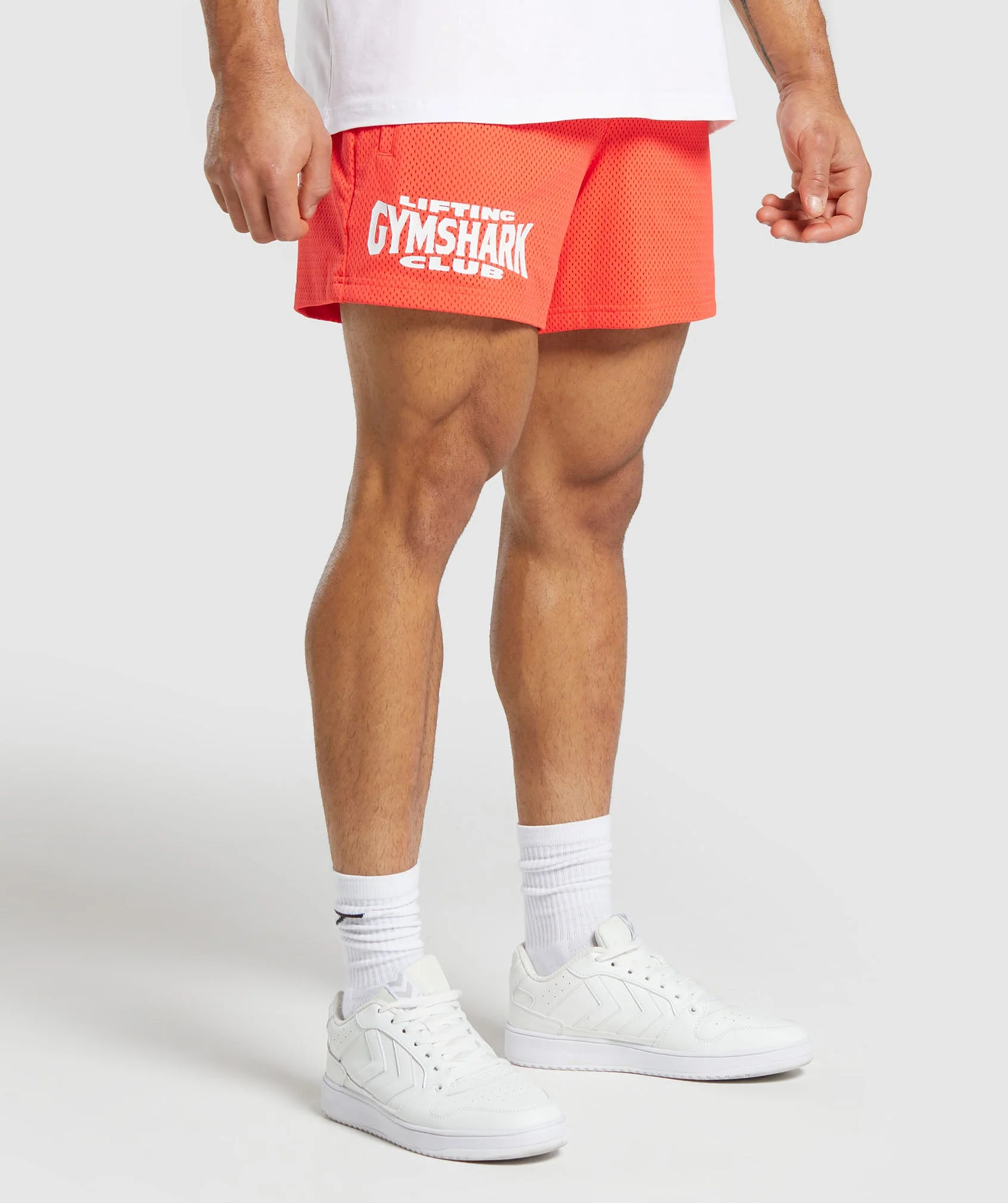 Gymshark Lifting Club Mesh 5" Shorts - Wannabe Orange - Image 3