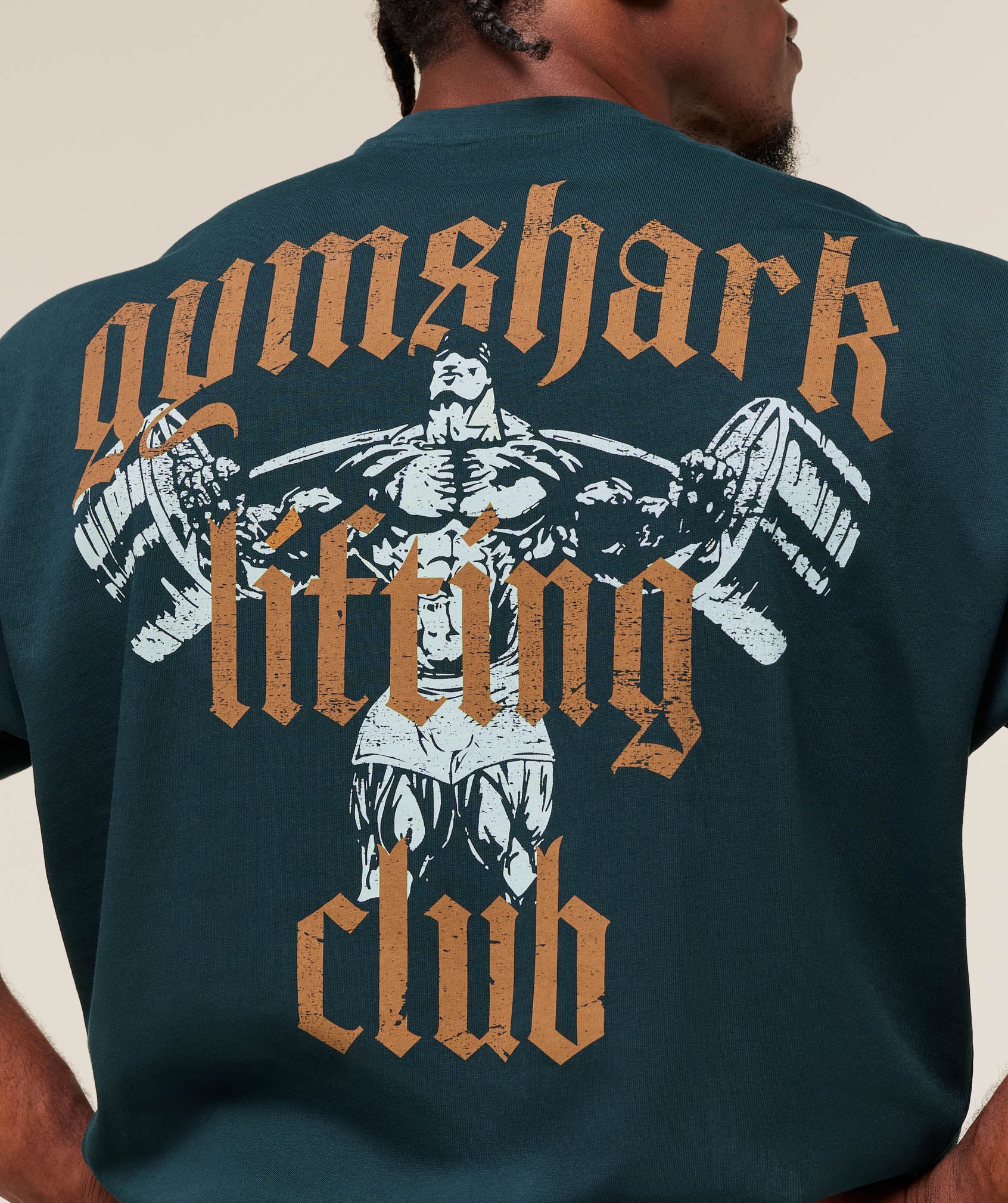 Gymshark Lifting Club T-Shirt - Deep Petrol Blue/Antique Gold - Image 5