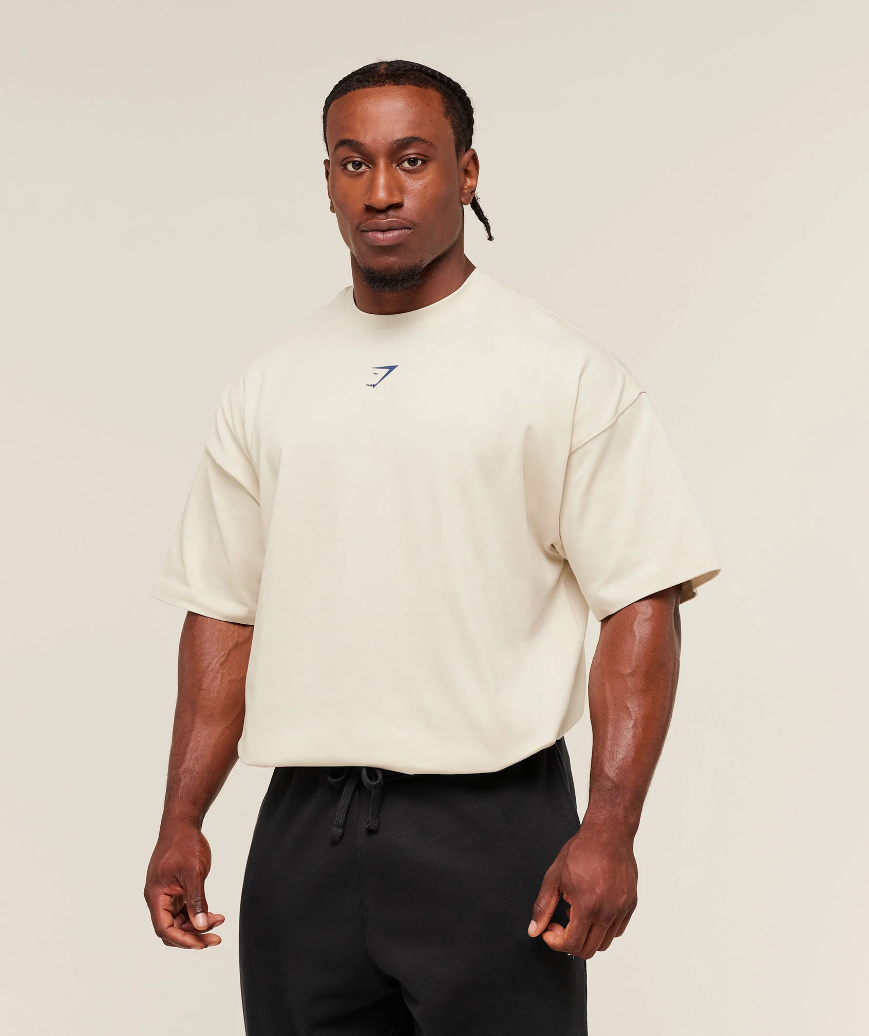 Gymshark Lifting Club T-Shirt - Oat White/Compound Blue - Image 3